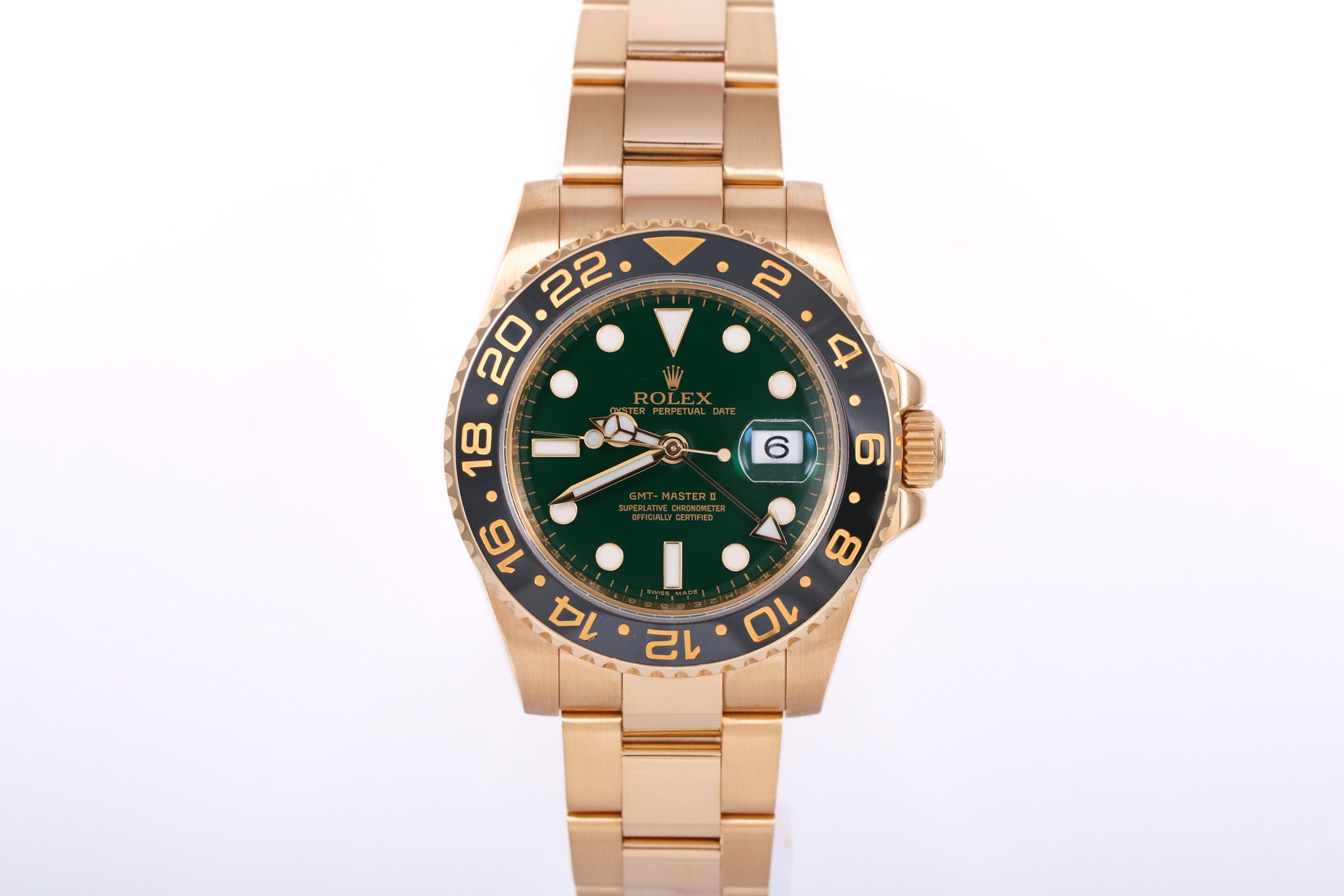 2016 Rolex GMT-Master II 18K Yellow Gold - 116718LN (Green)