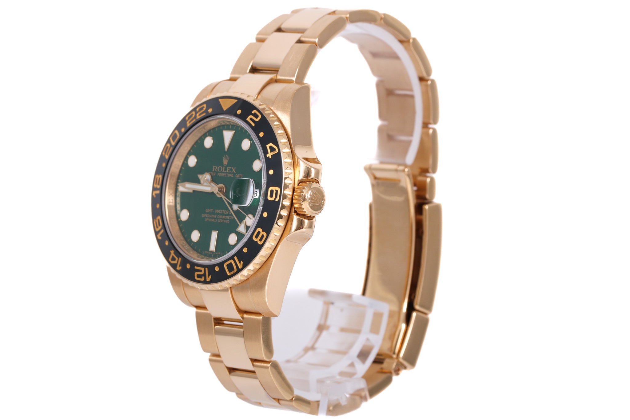 2016 Rolex GMT-Master II 18K Yellow Gold - 116718LN (Green)