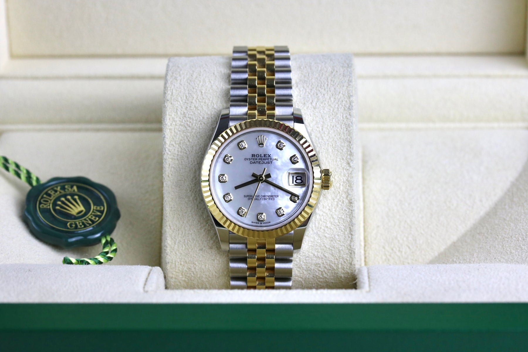 2024 ROLEX 278273 Datejust 31mm Factory MOP Diamond Dial with Box & Papers