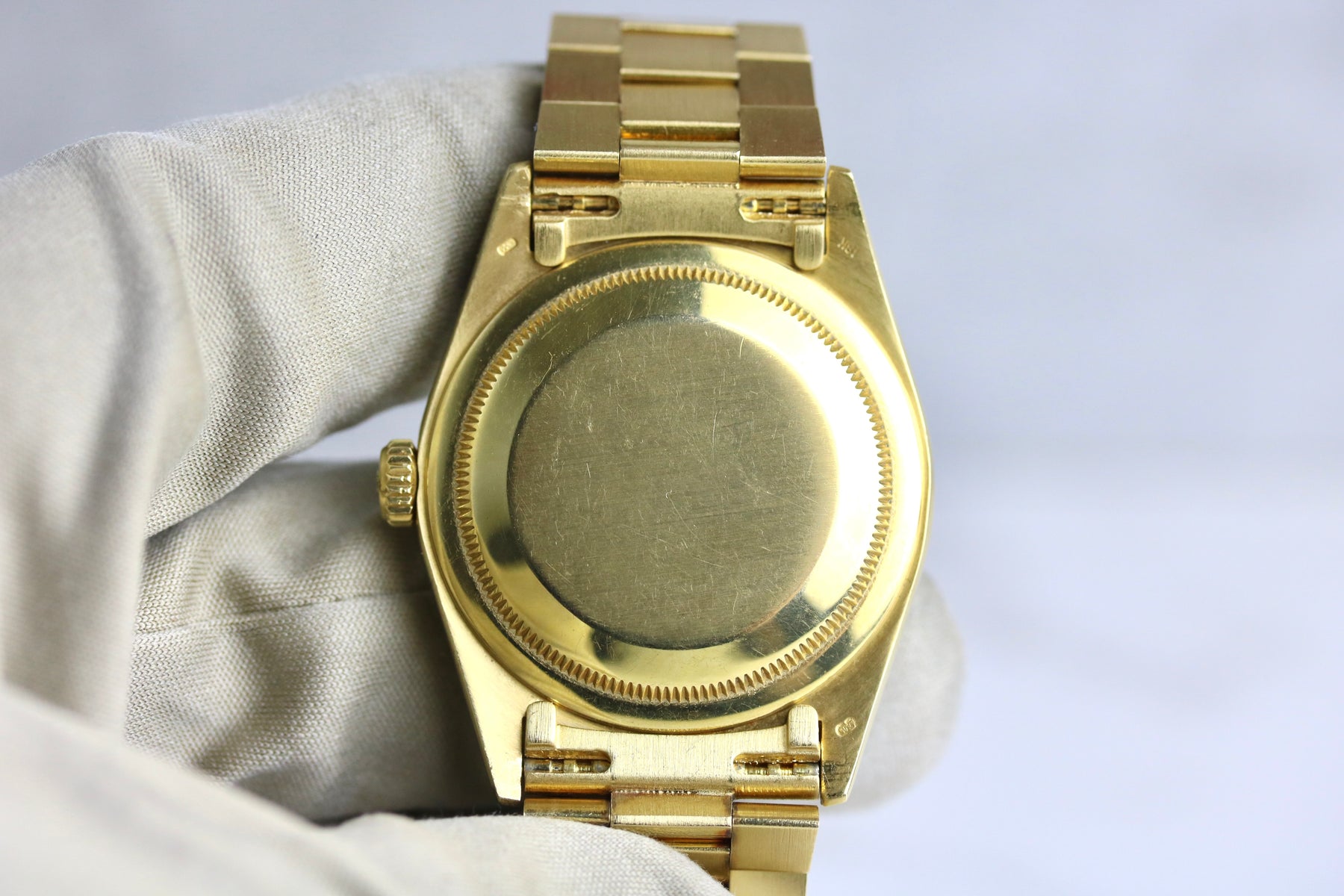 1990 ROLEX 18238 Daydate 36mm Factory Diamond Dial Tight Bracelet