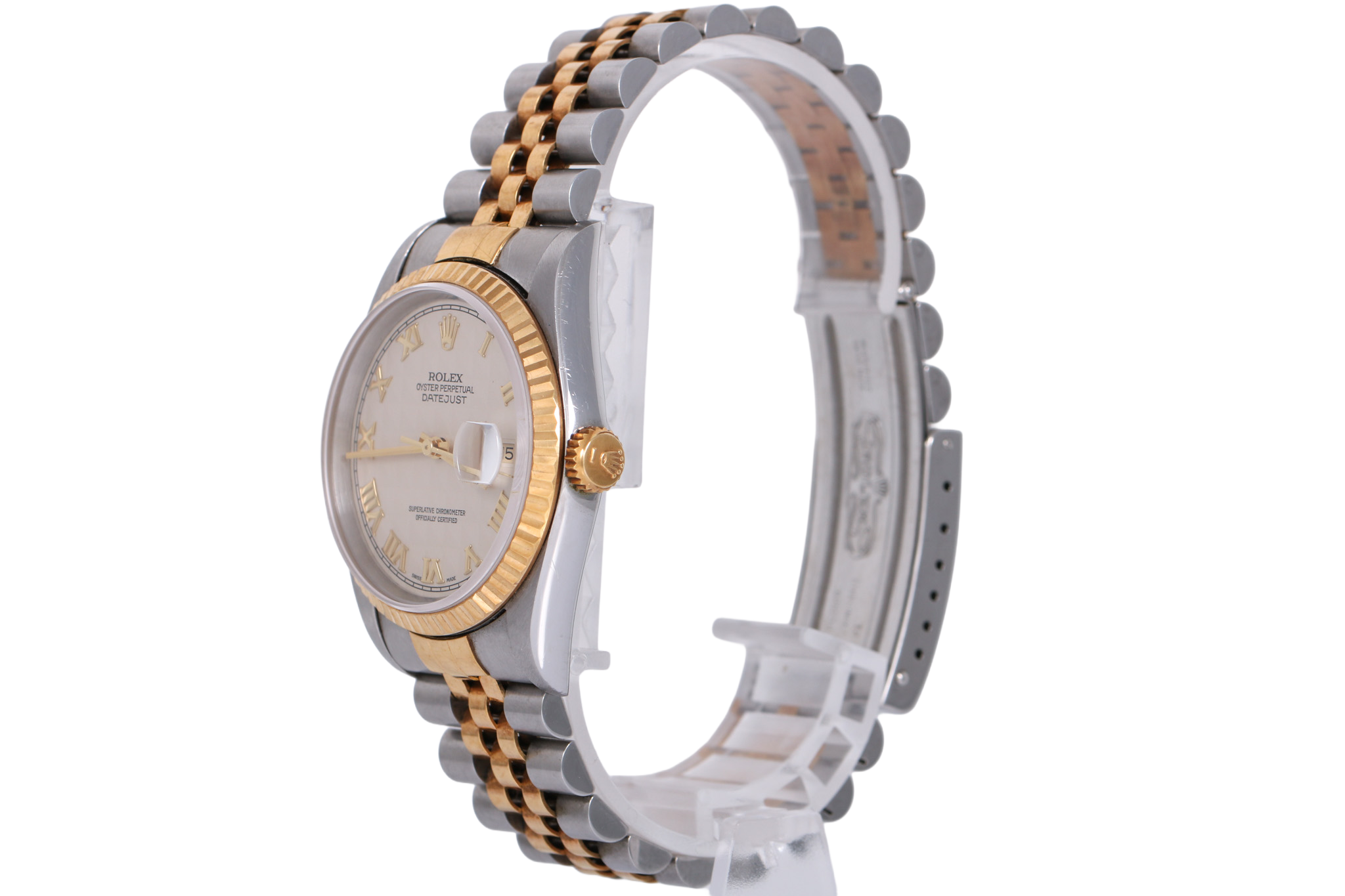 1993 Rolex Datejust 36mm No Holes Case - 16233 (Ivory Pyramid Dial)