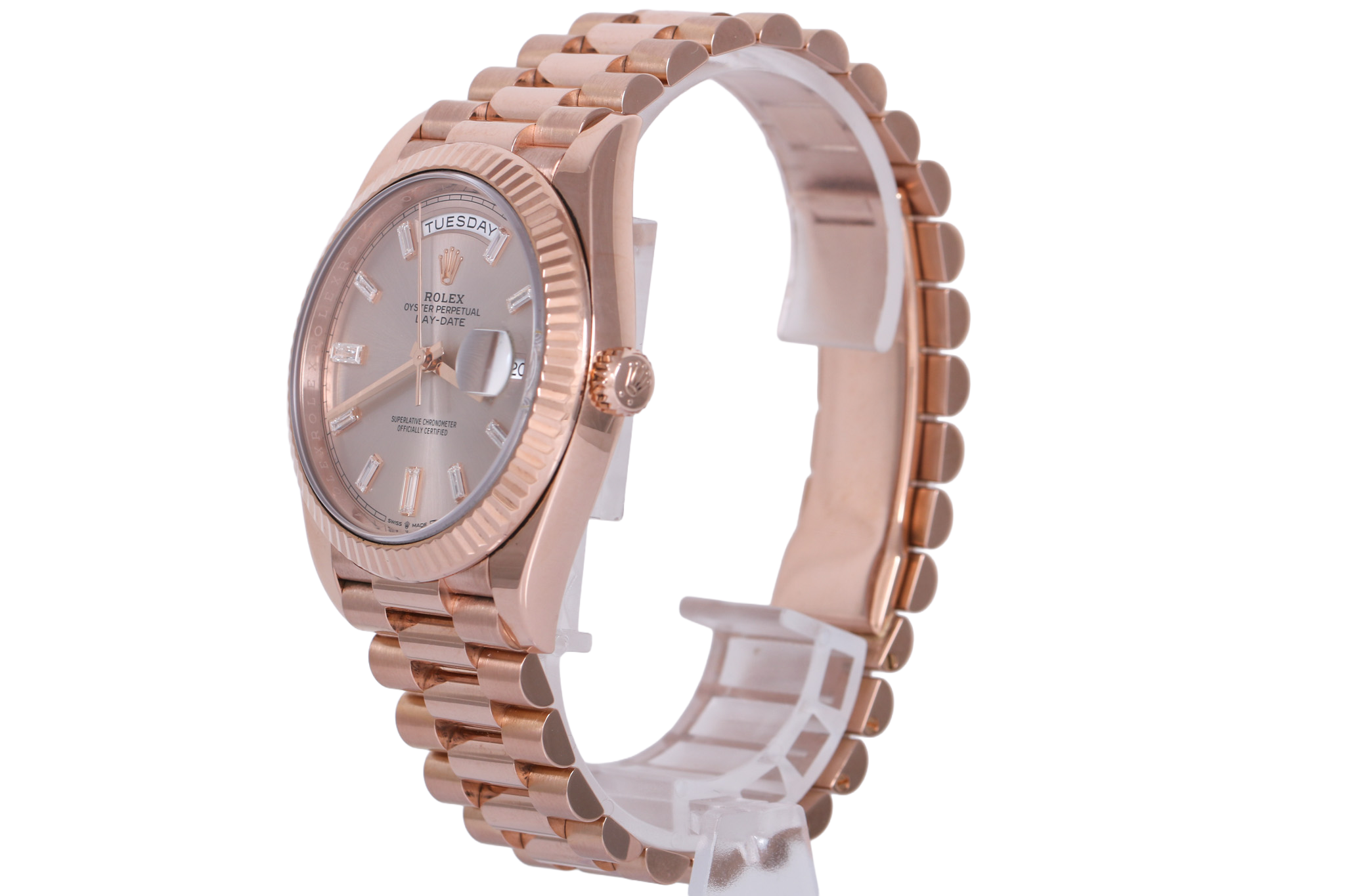 2021 Rolex DayDate 40mm - 228235A (Sundust Baguette Diamond)
