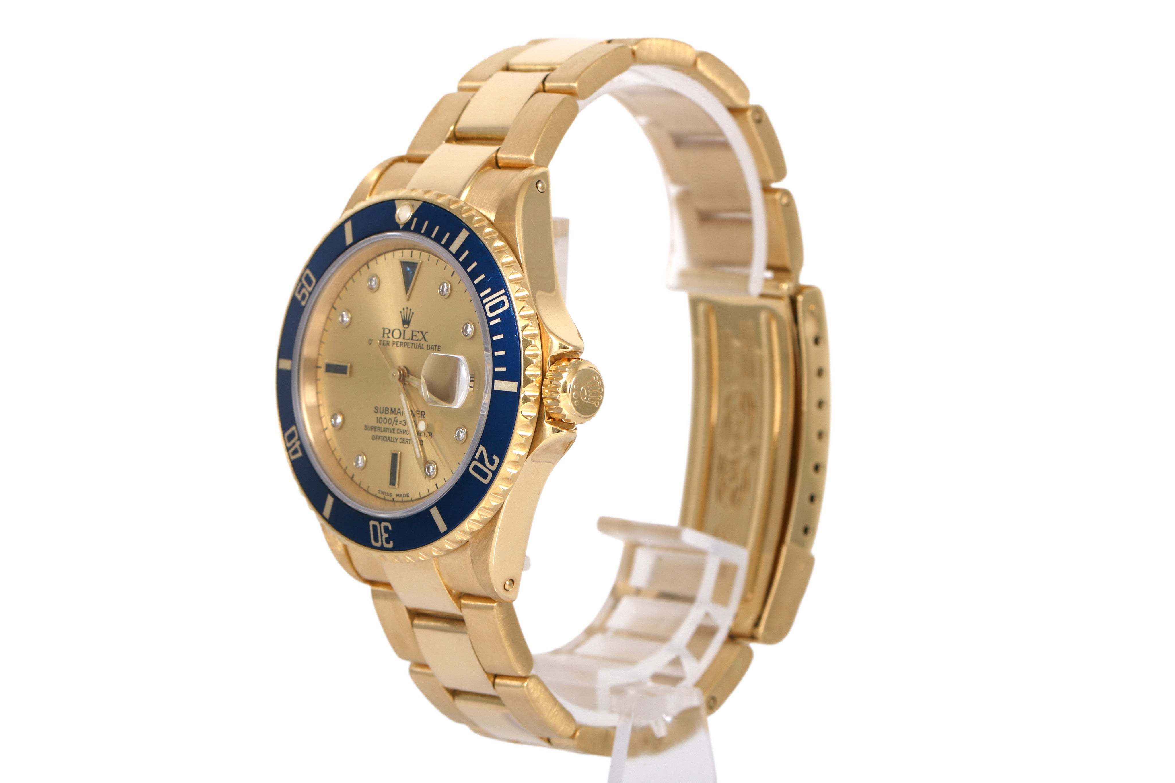 1989 Submariner Date 40mm 18K Yellow Gold  - 16618SG (Champagne Serti)