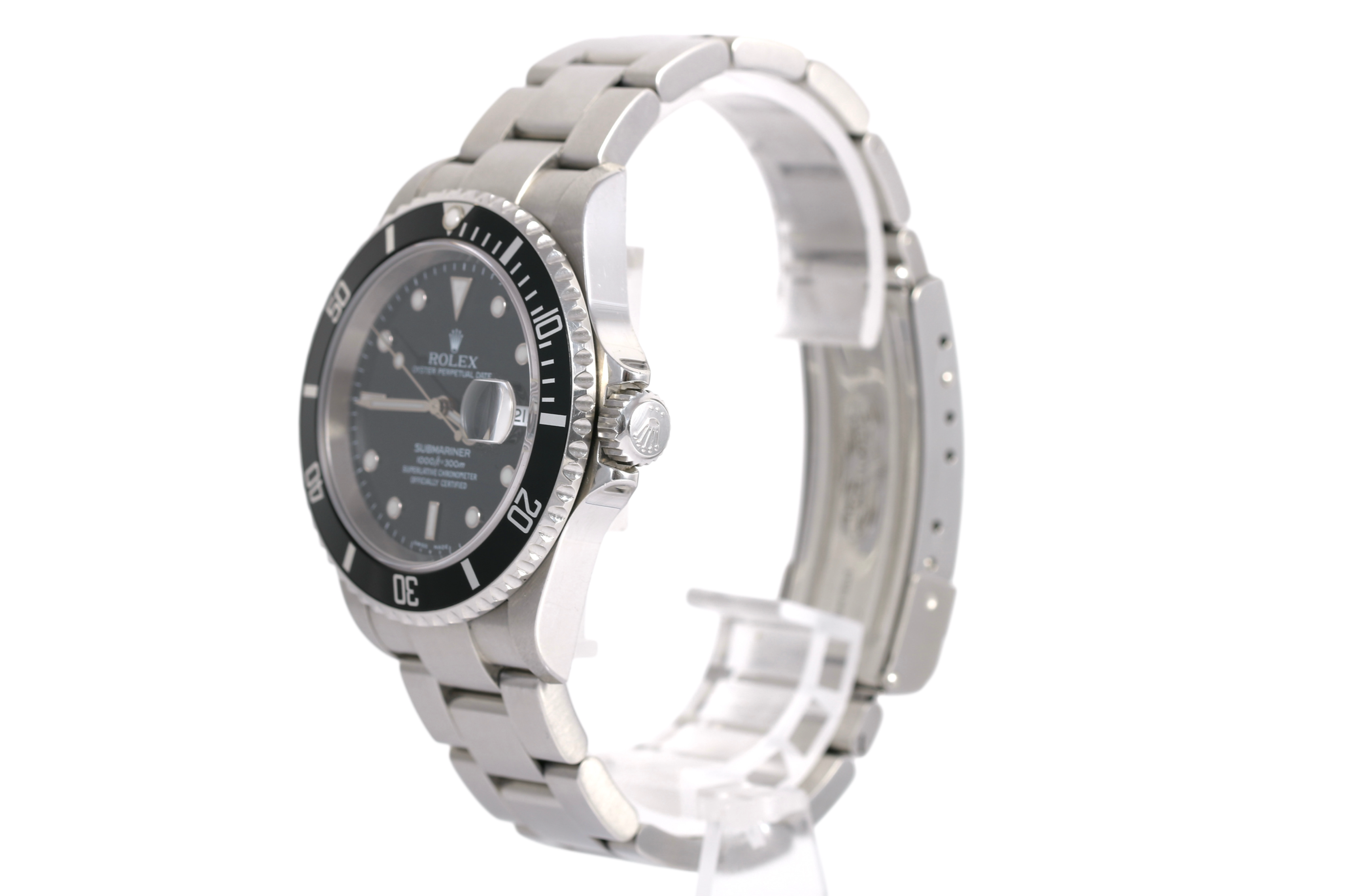 2004 Rolex Submariner Date 40mm No Holes Case - 16610 (Black)