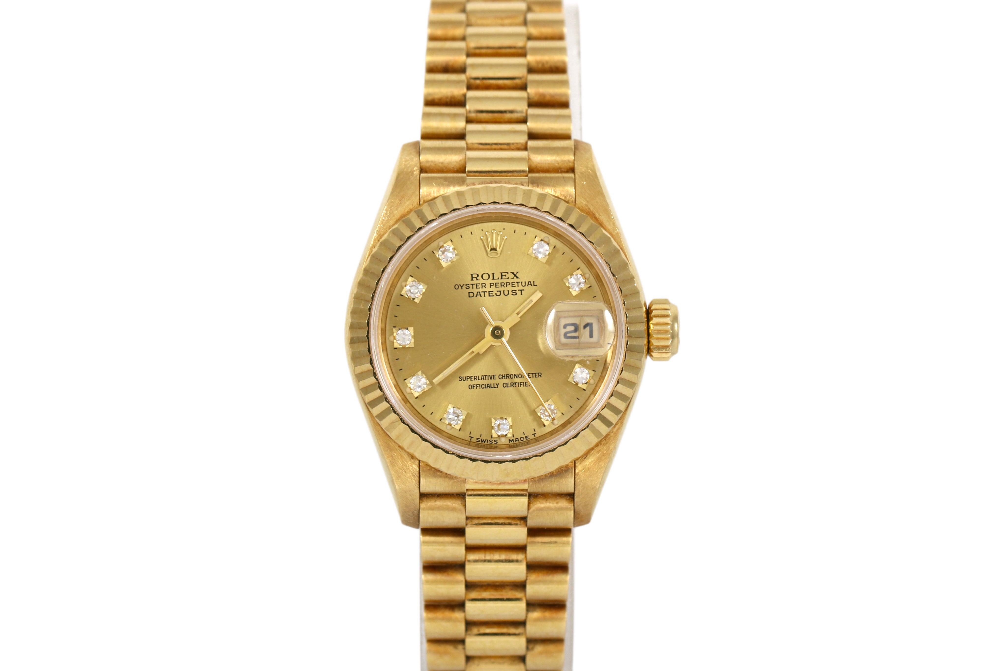 1993 ROLEX Datejust 26mm - 69178 (Factory Champagne Diamond Dial)