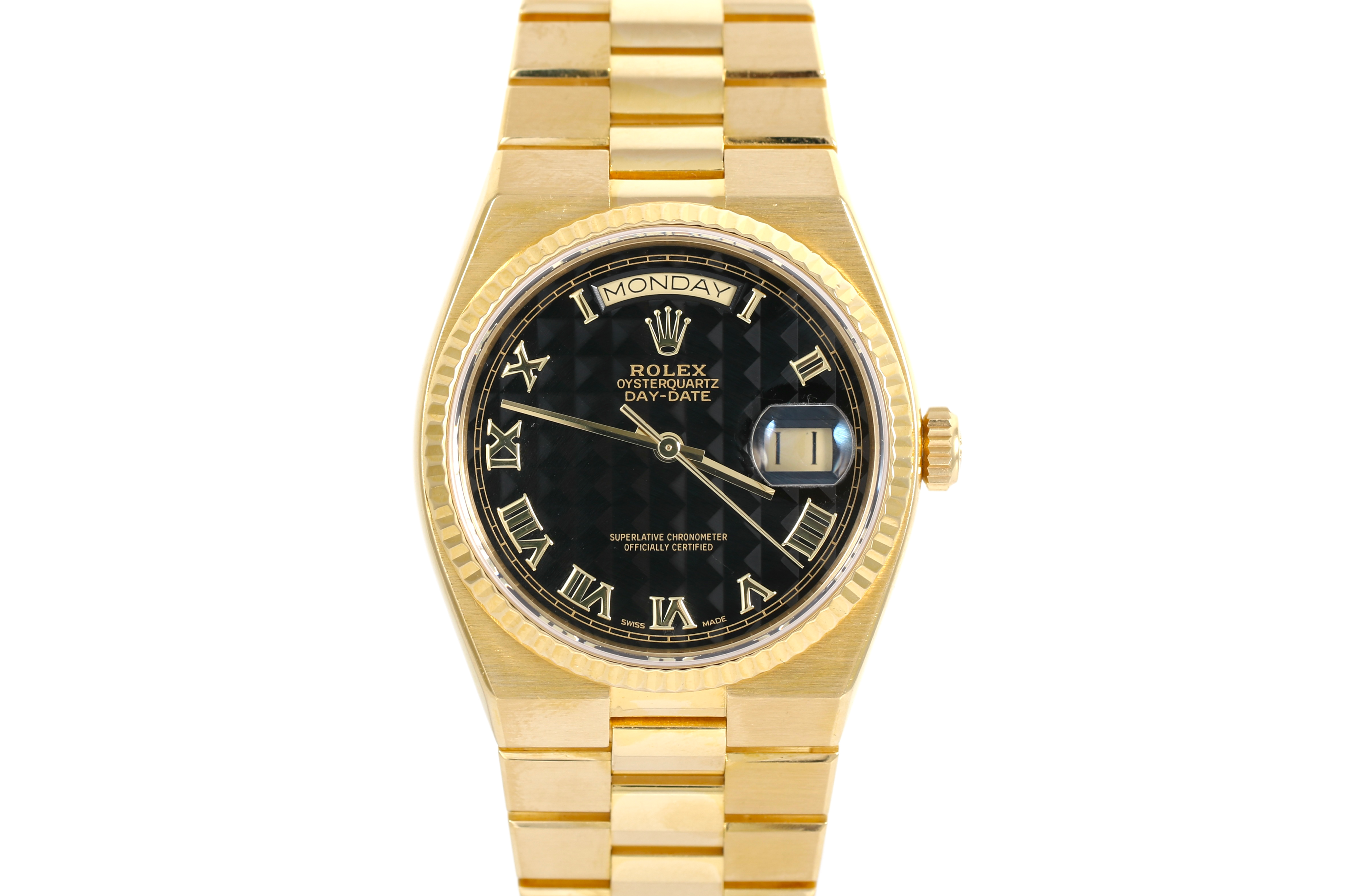 1983 Rolex Oysterquartz Day-Date 36mm - 19018 (Black Pyramid Roman)