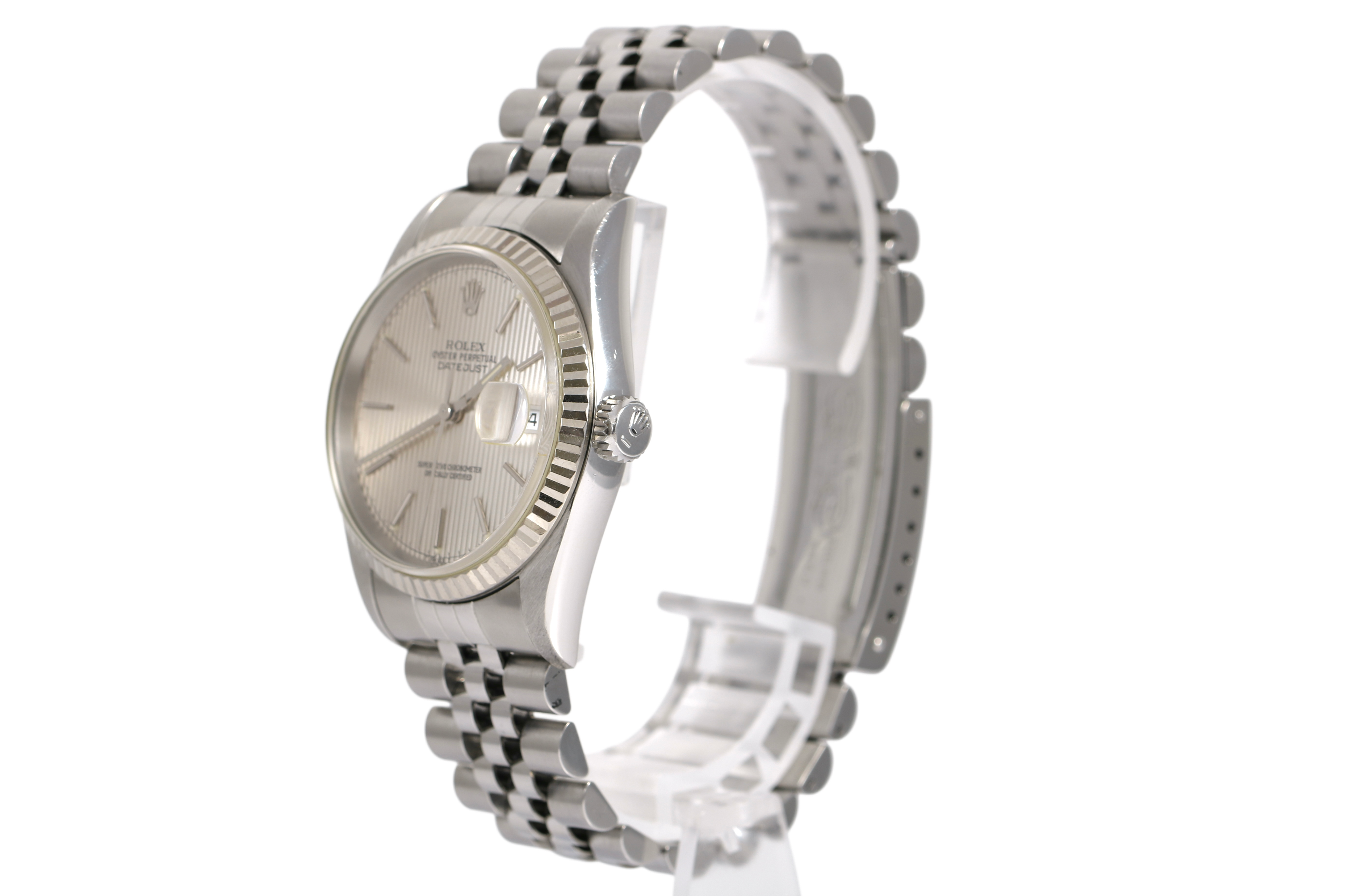 1994 Rolex Datejust 36mm No Holes Case - 16234 (Silver Tapestry)
