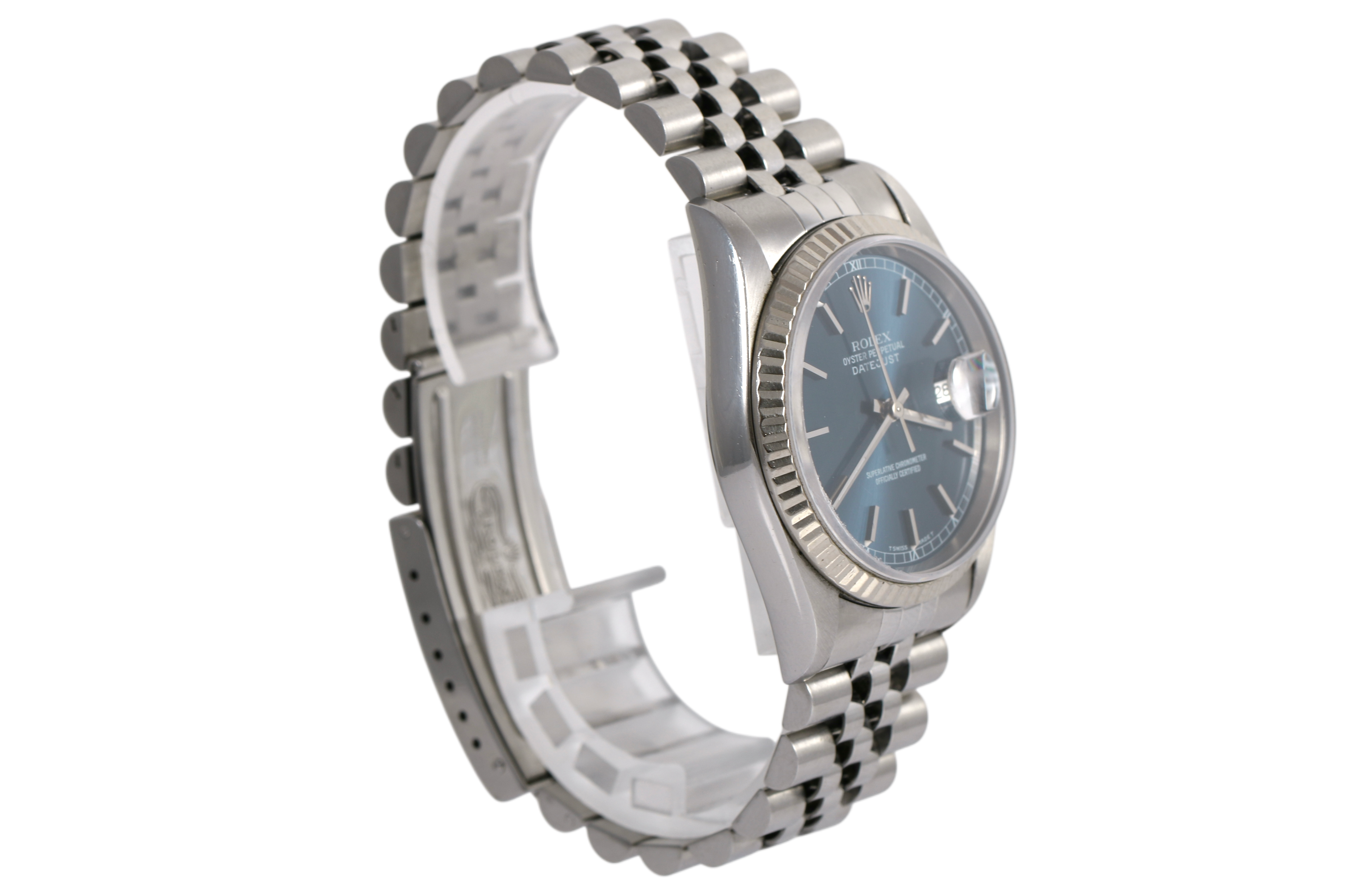 1996 Rolex Datejust 36mm No Holes Case - 16234 (Blue)