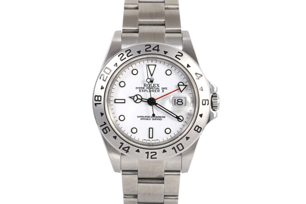 2004 Rolex Explorer II 40mm No Holes Case - 16570 (Polar)