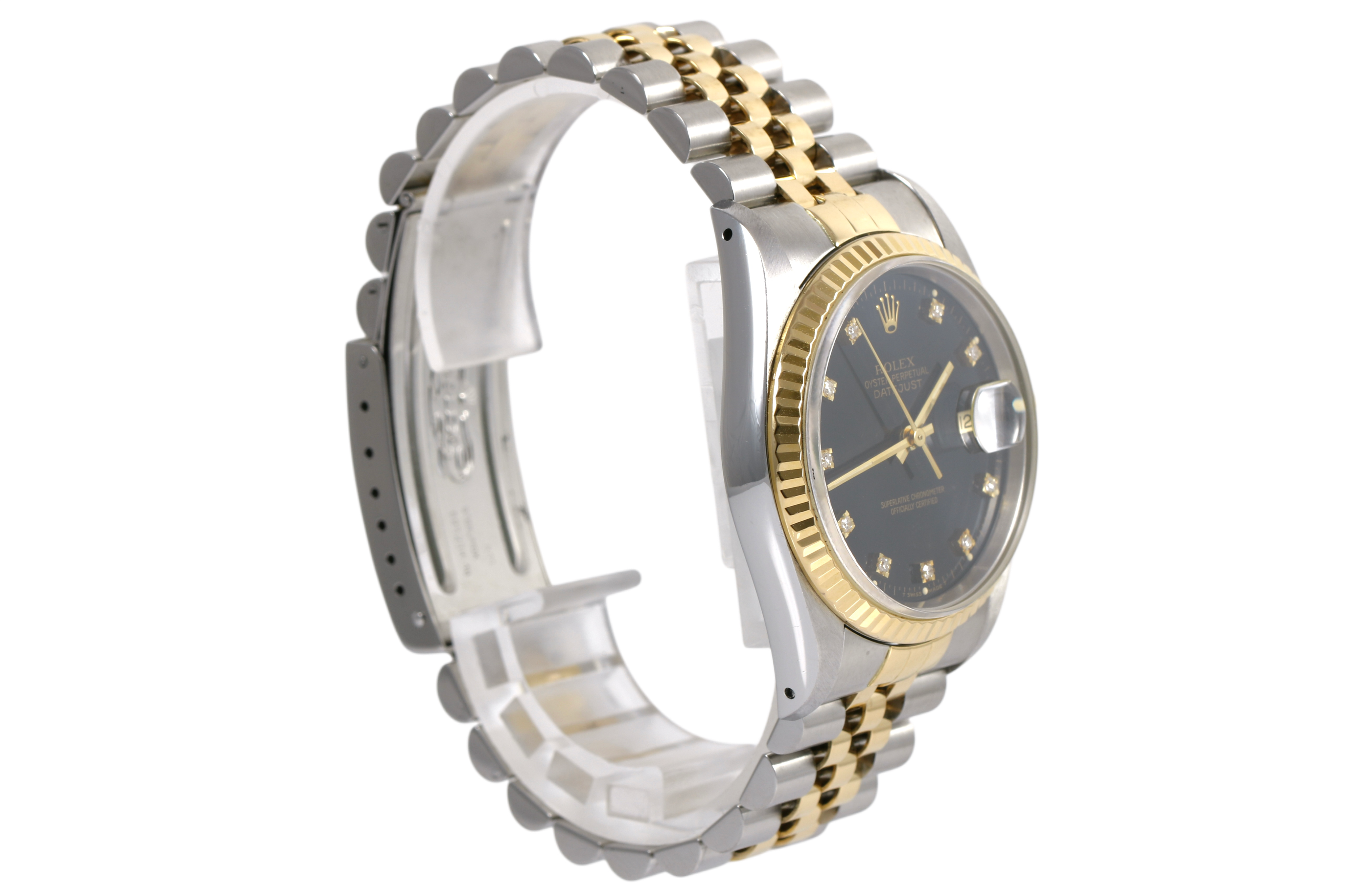 1991 Rolex Datejust 36mm - 16233G (Factory Black Diamond)