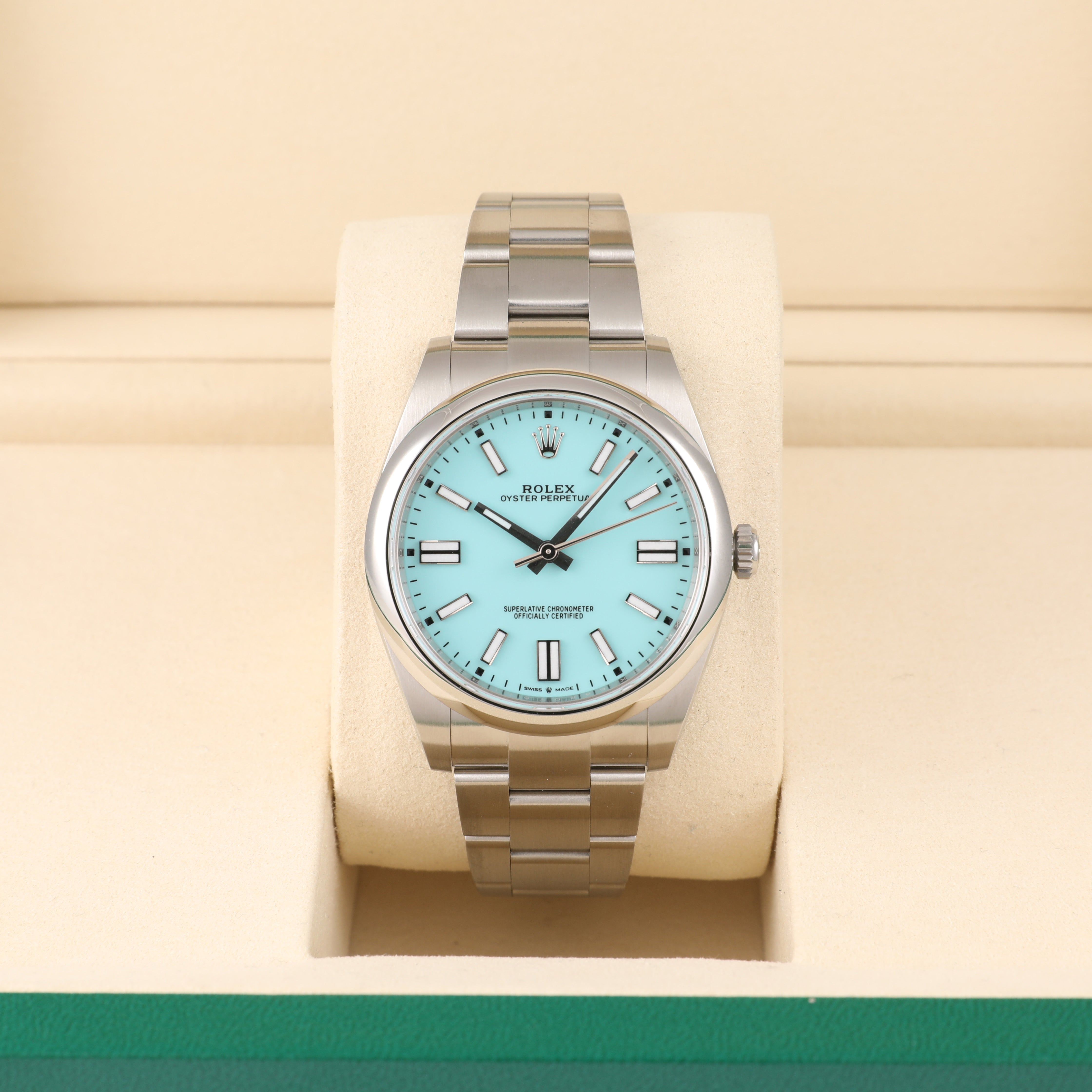 UNWORN 2021 ROLEX 124300 Oyster Perpetual 41mm Turquoise with Box & Papers