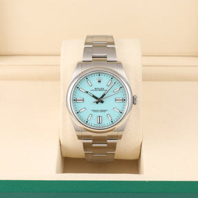UNWORN 2021 ROLEX 124300 Oyster Perpetual 41mm Turquoise with Box & Papers