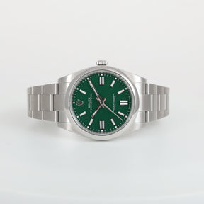 2023 ROLEX 124300 Oyster Perpetual 41mm Green Dial with Box & Papers