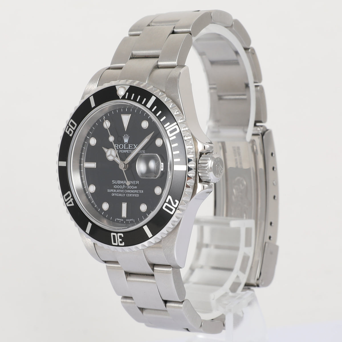 2005 ROLEX 16610 Submariner No Holes Case with Box & Papers