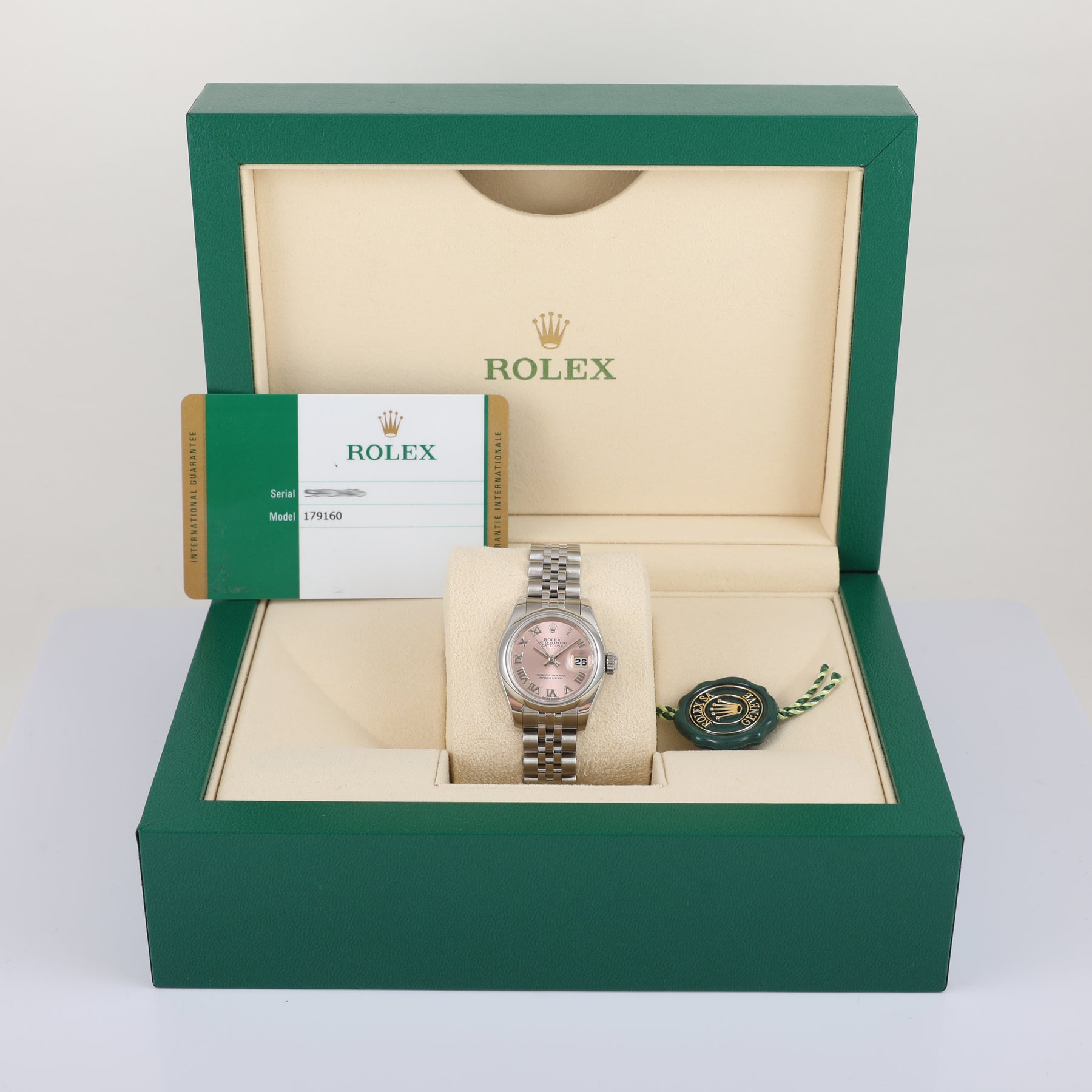 2019 ROLEX 179160 Datejust 26mm Pink Dial with Box & Papers