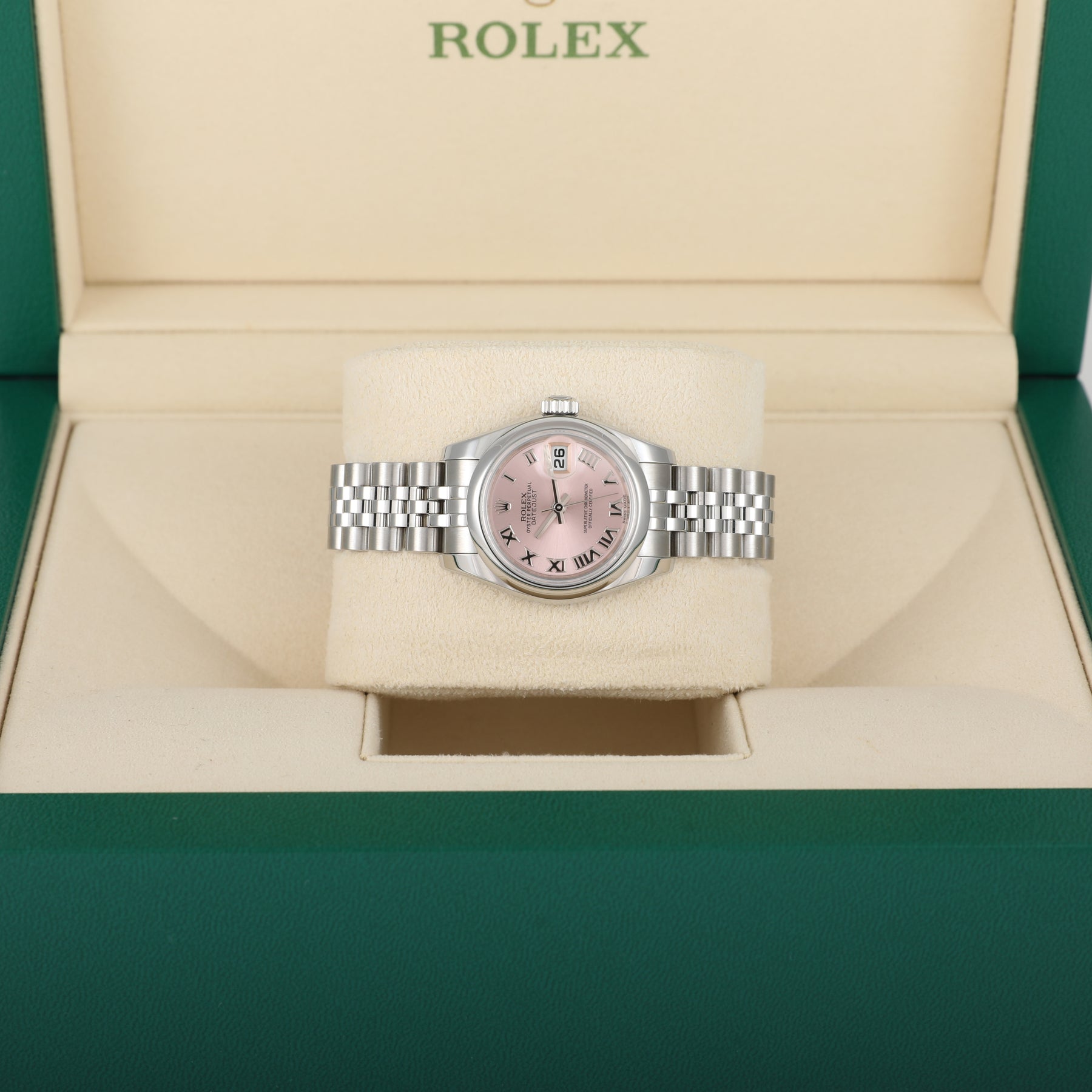 2019 ROLEX 179160 Datejust 26mm Pink Dial with Box & Papers