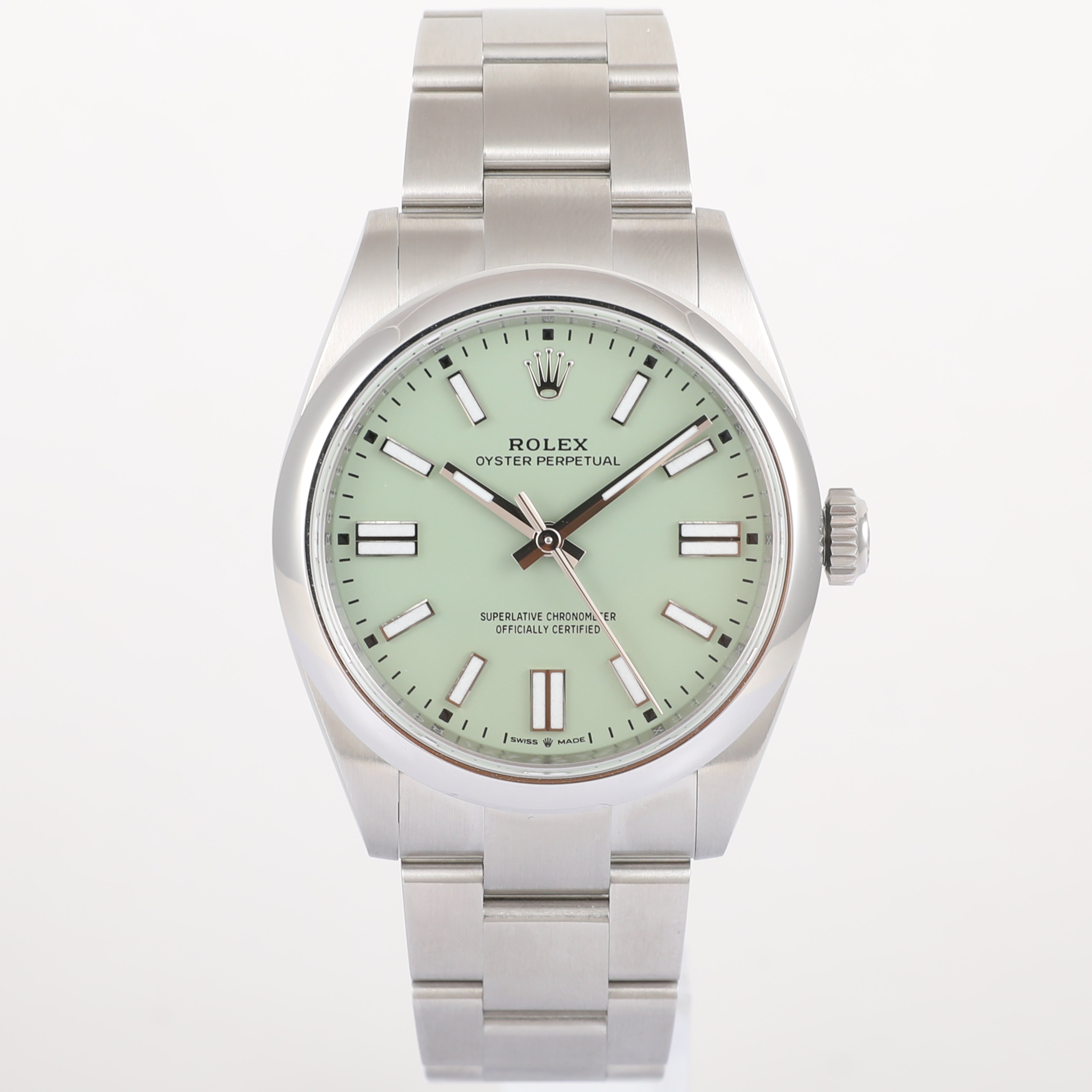UNWORN 2025 ROLEX 134300 Oyster Perpetual 41mm Pistachio Dial with Box & Papers