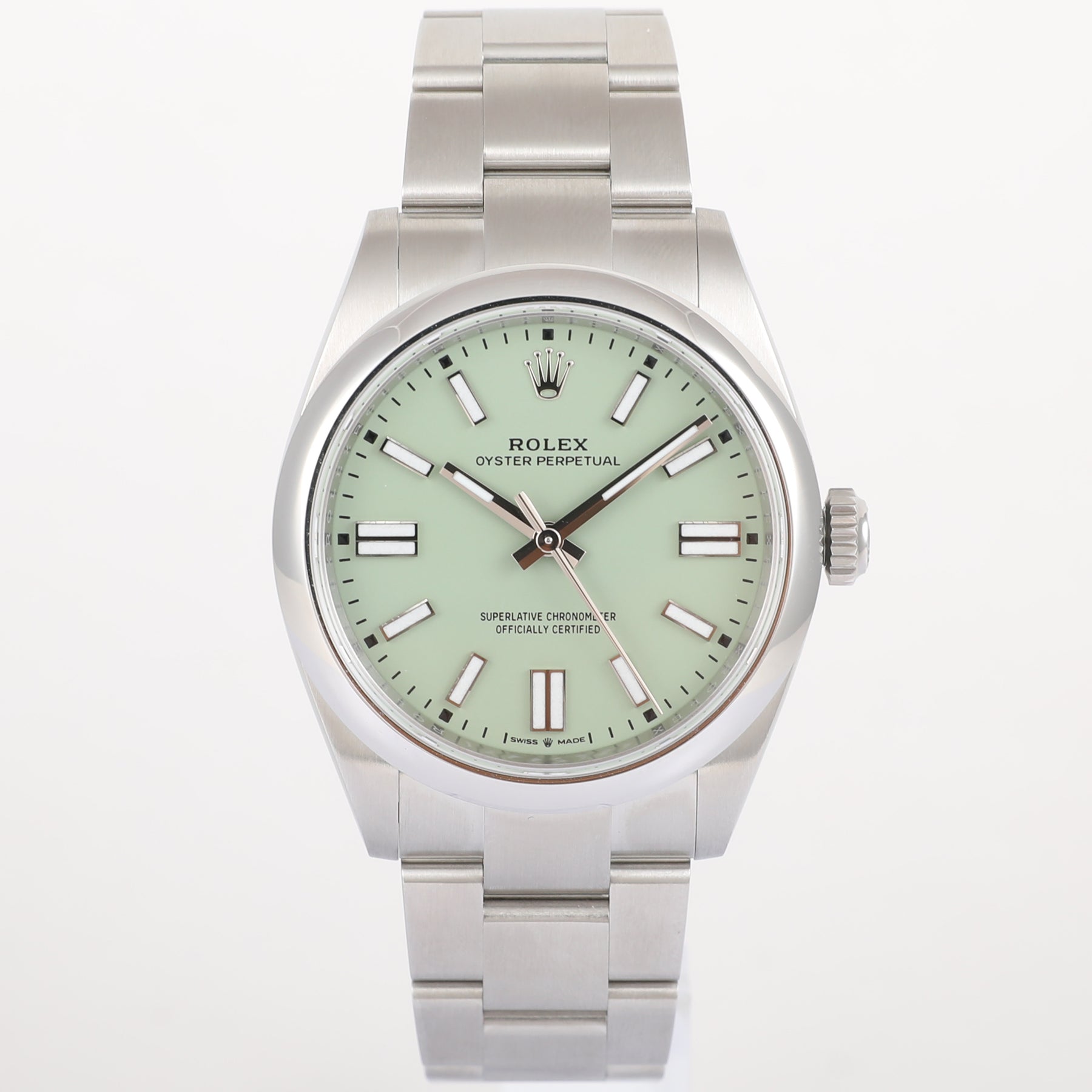 UNWORN 2025 ROLEX 134300 Oyster Perpetual 41mm Pistachio Dial with Box & Papers