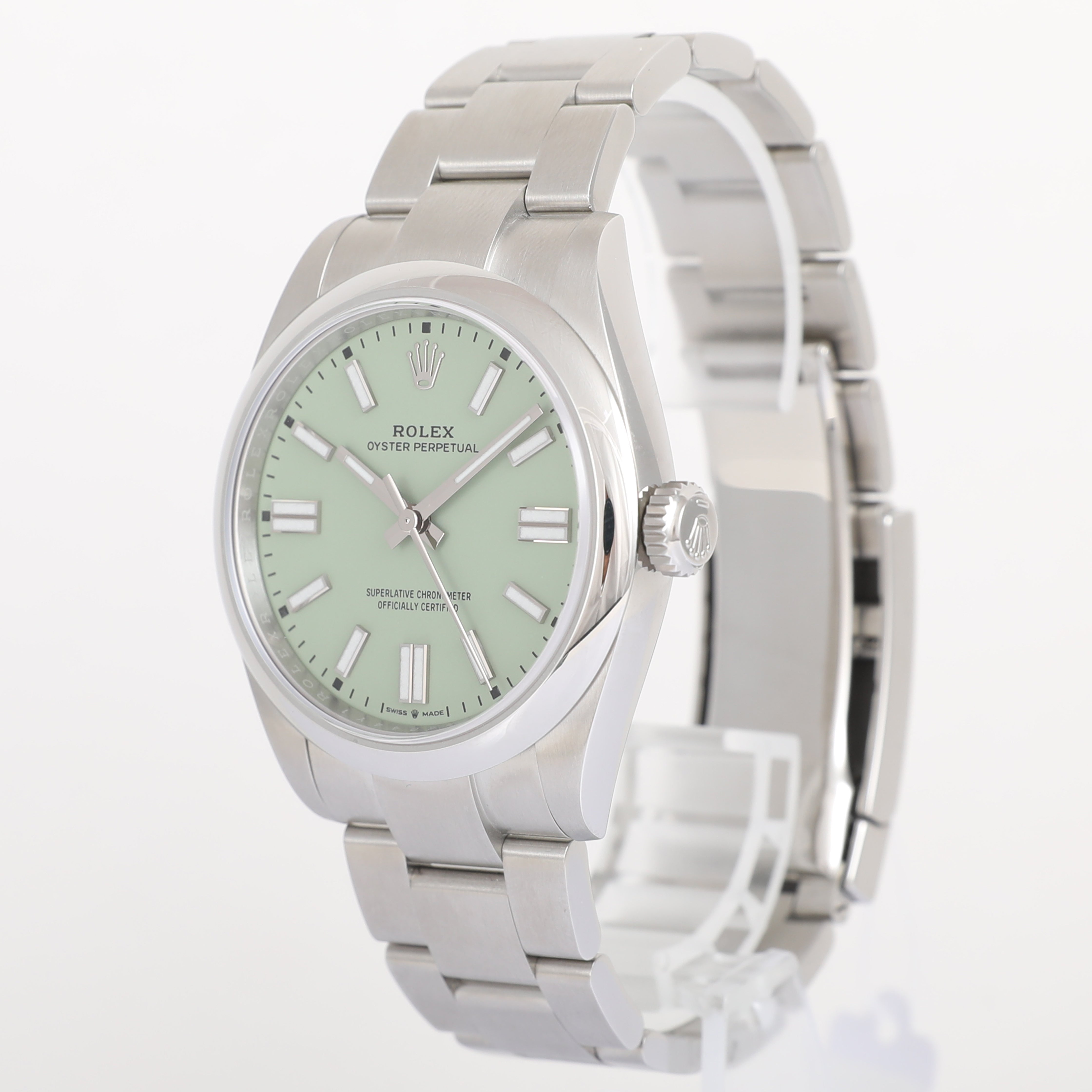 UNWORN 2025 ROLEX 134300 Oyster Perpetual 41mm Pistachio Dial with Box & Papers