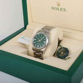 2024 ROLEX 126000 Oyster Perpetual 36mm Green with Box & Papers