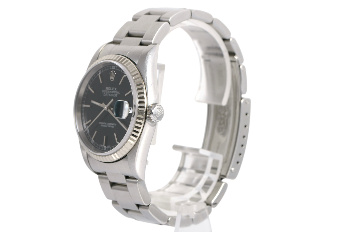 2004 Rolex Datejust 36mm No Holes Case - 16234 (Black)