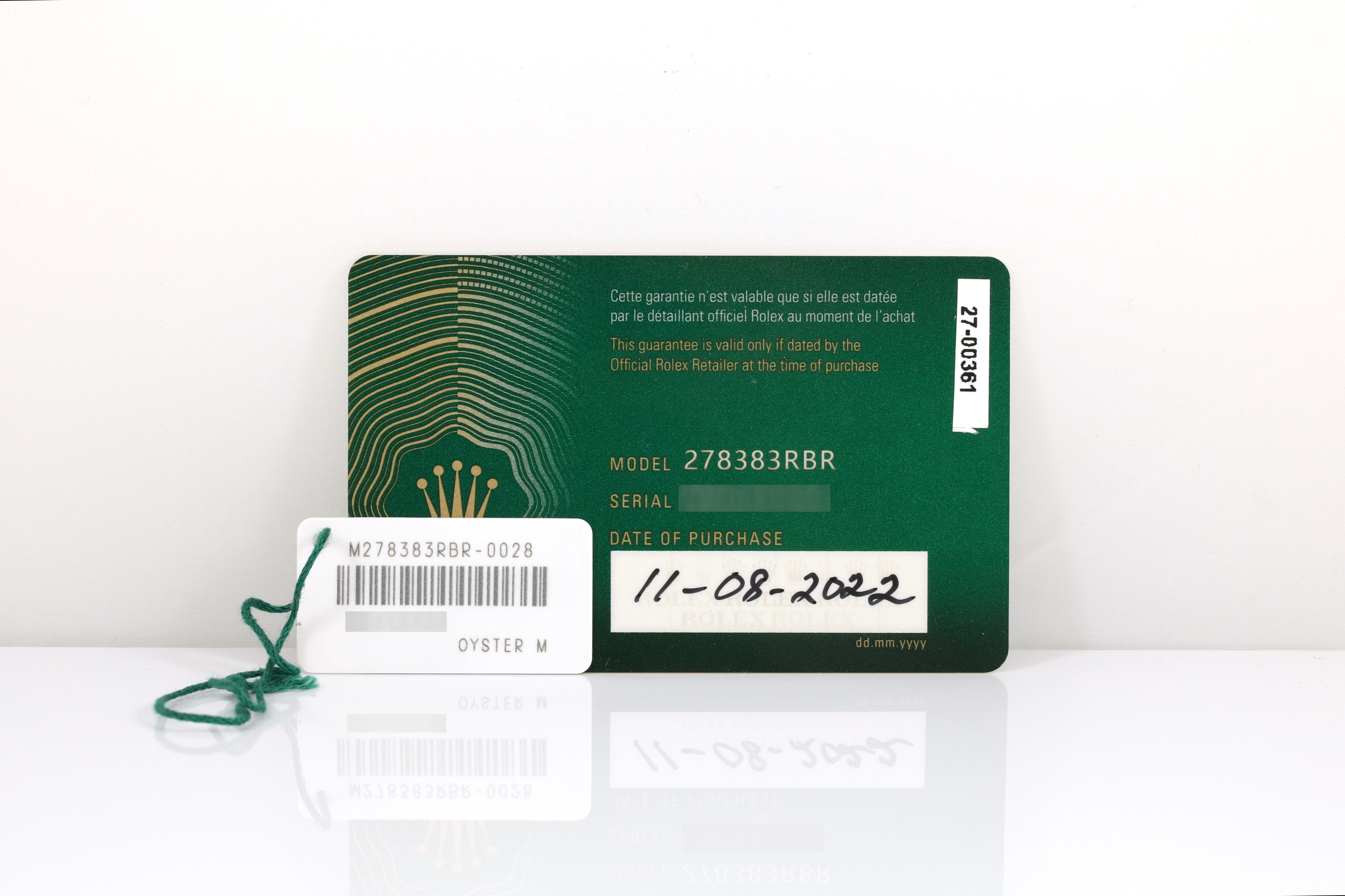 2022 Rolex Datejust 31mm Factory Diamond Bezel - 278373RBR (Factory MOP Dial)