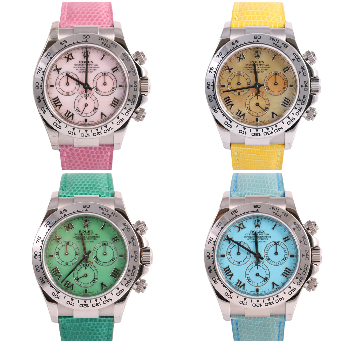 Rolex Daytona Beach Collection Set Year 2000 40mm - 116519 (Turquoise, Chrysoprase, Pink, and Yellow)