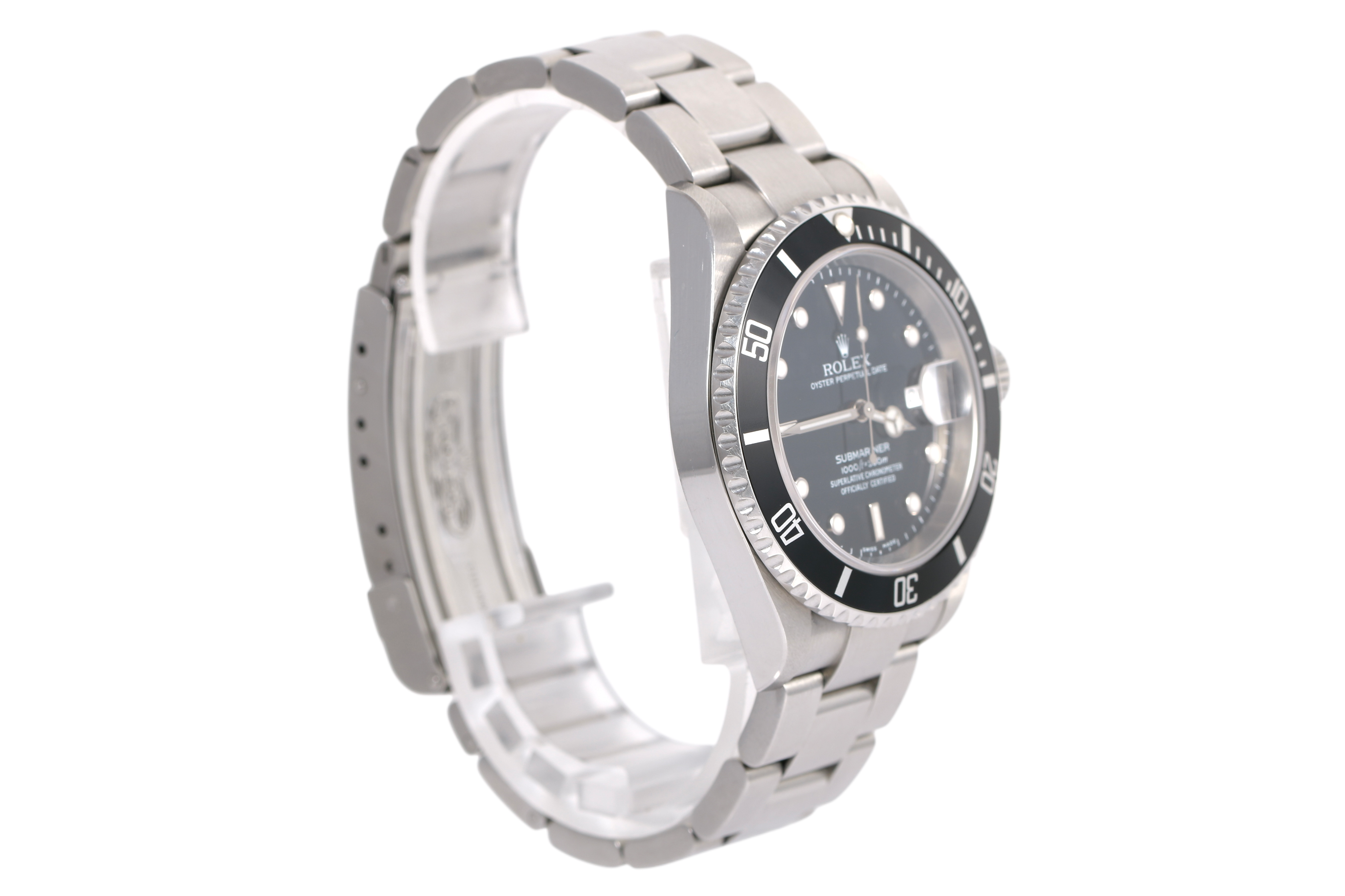2004 Rolex Submariner Date 40mm No Holes Case - 16610 (Black)