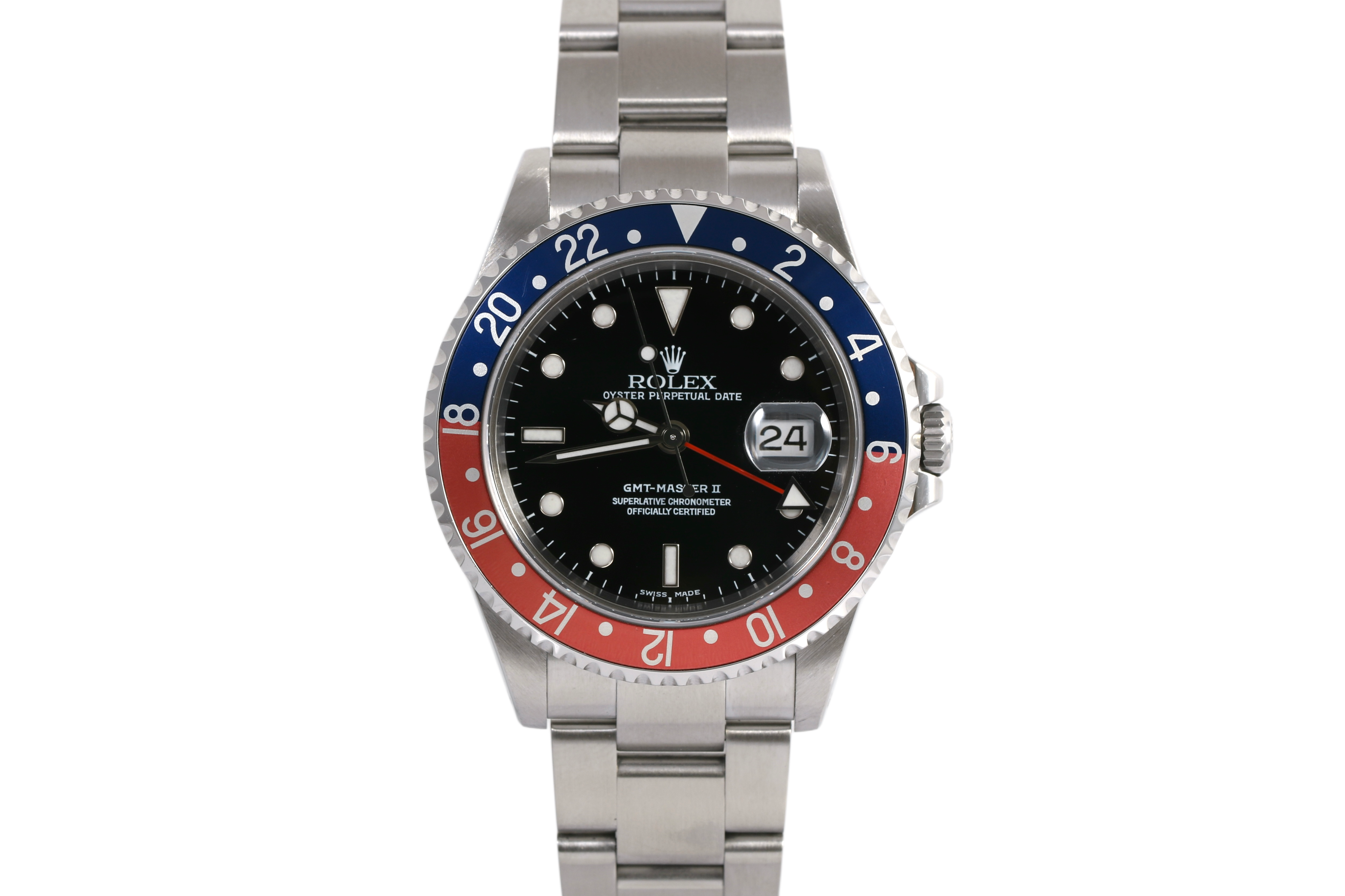 2001 Rolex GMT-Master II 40mm Solid End Links - 16710 (Pepsi)