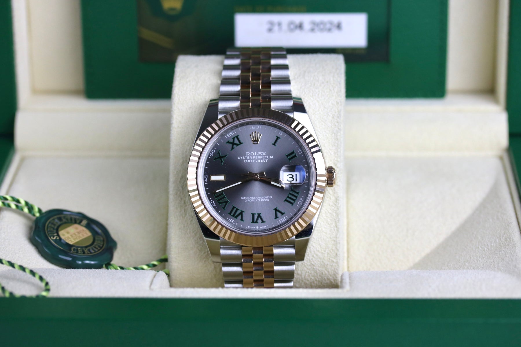 UNWORN 2024 ROLEX 126331 Datejust 41mm Wimbledon with Box & Papers