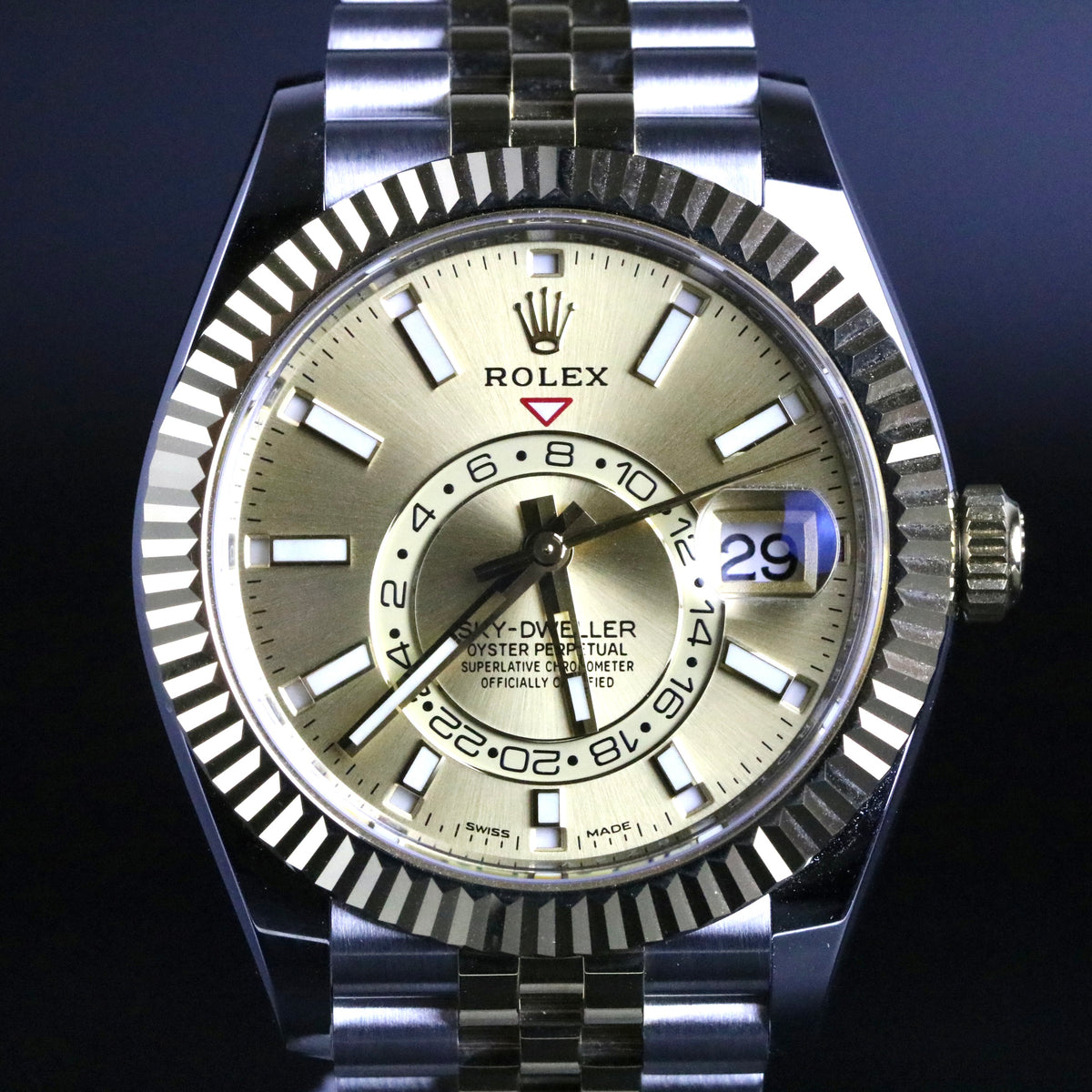 2023 Rolex 326933 Sky-Dweller Champagne Dial with Box & Papers