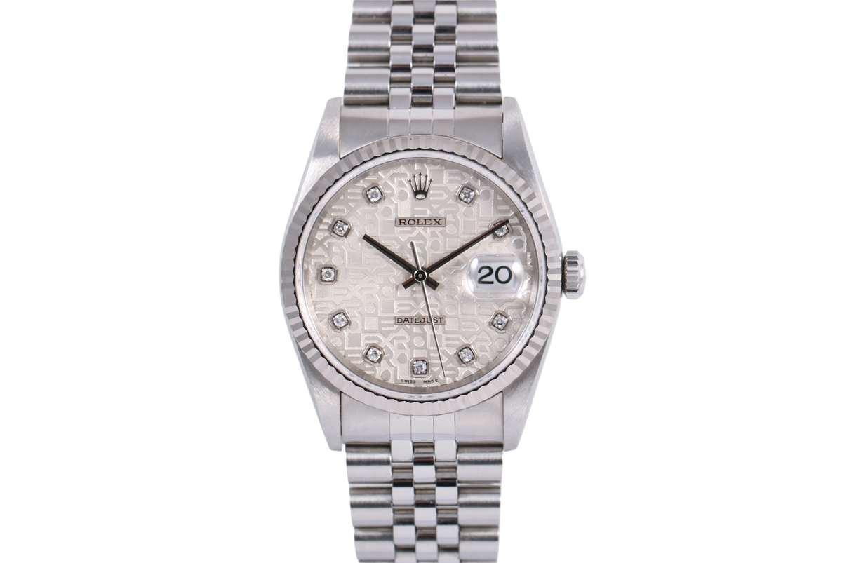 1994 Rolex Datejust 36mm - 16234G (Factory Silver Computer Diamond)