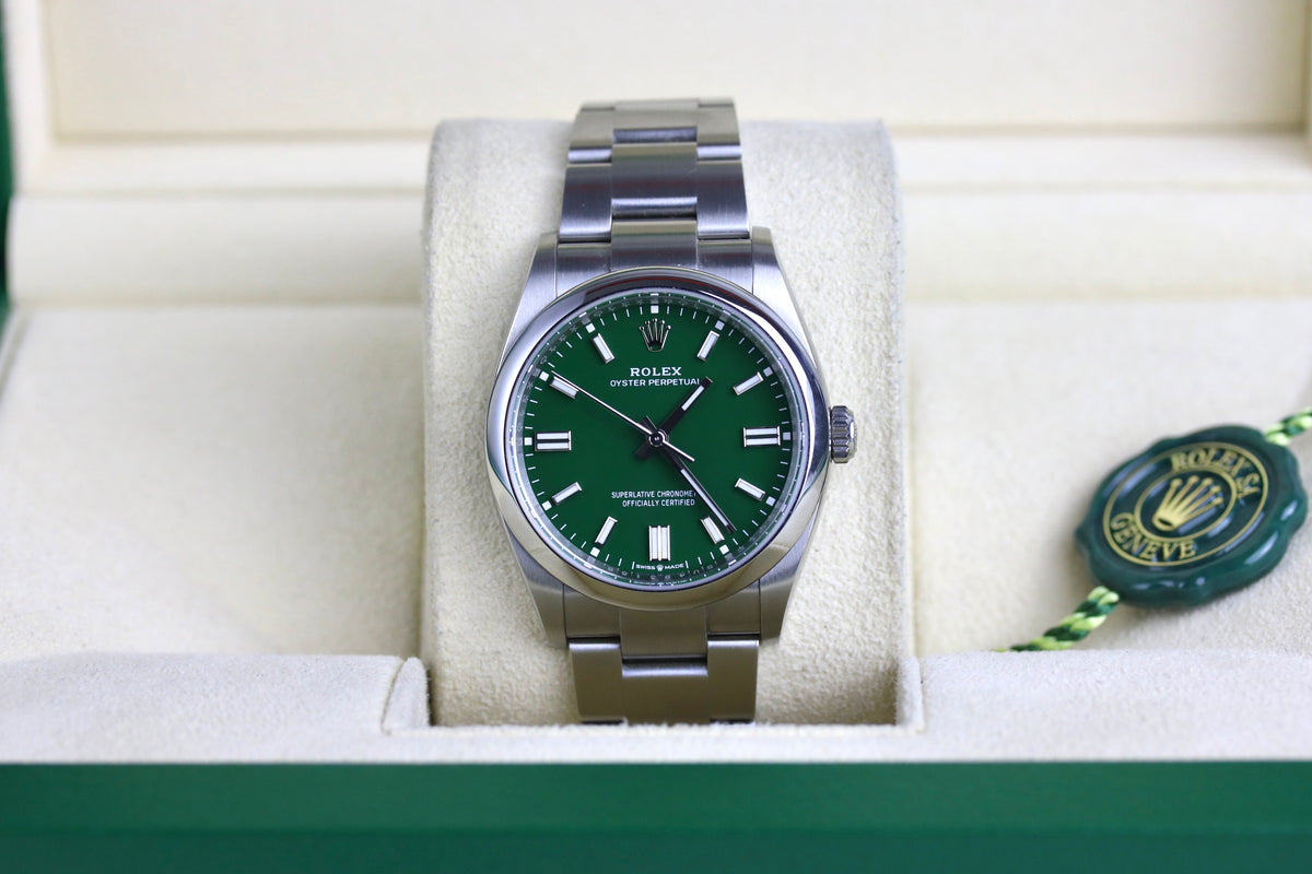 2024 ROLEX 126000 Oyster Perpetual 36mm Green Dial with Box & Papers