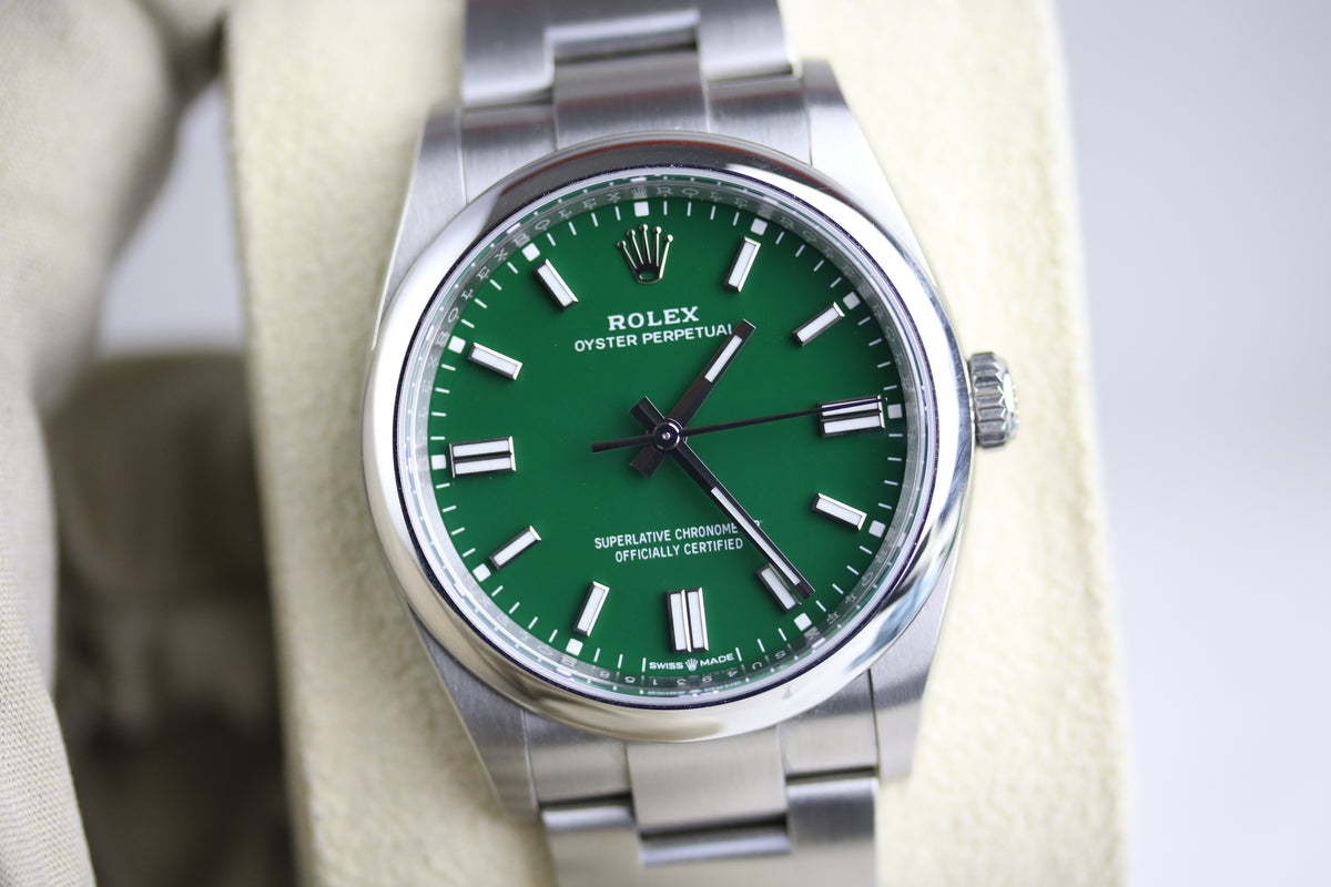 2024 ROLEX 126000 Oyster Perpetual 36mm Green Dial with Box & Papers