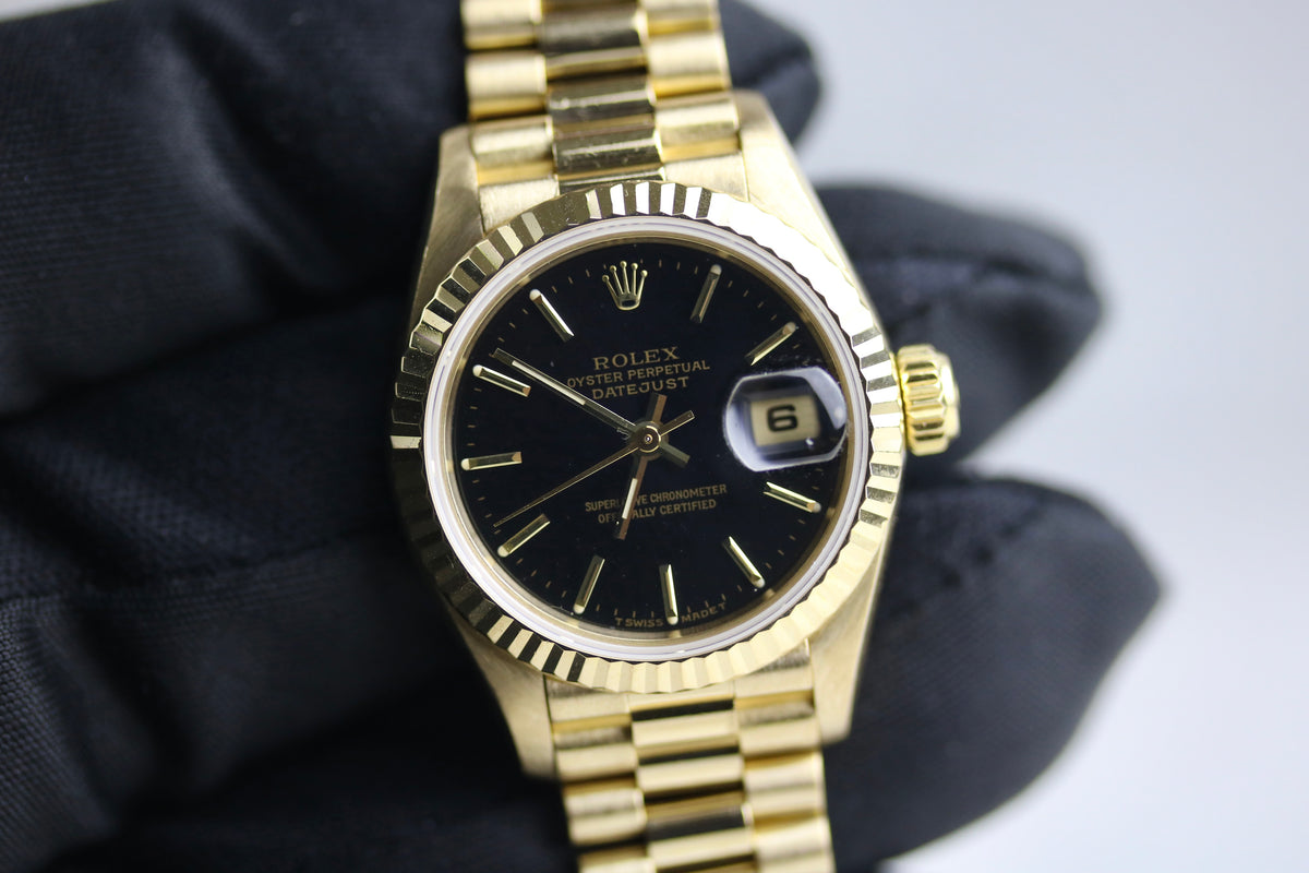 1995 ROLEX 69178 Datejust 26mm Black Dial