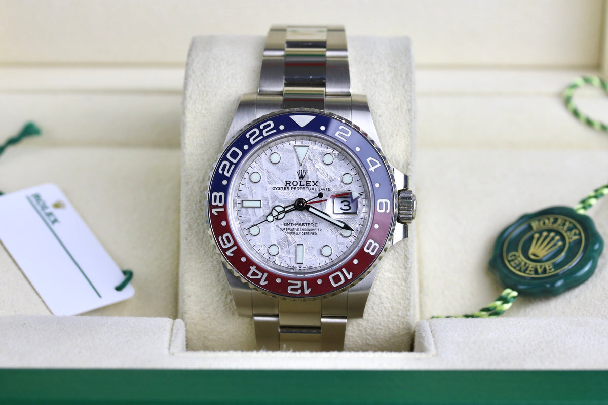 2022 ROLEX 126719BLRO 18K White Gold GMT-MASTER II Meteorite Dial with Box & Papers