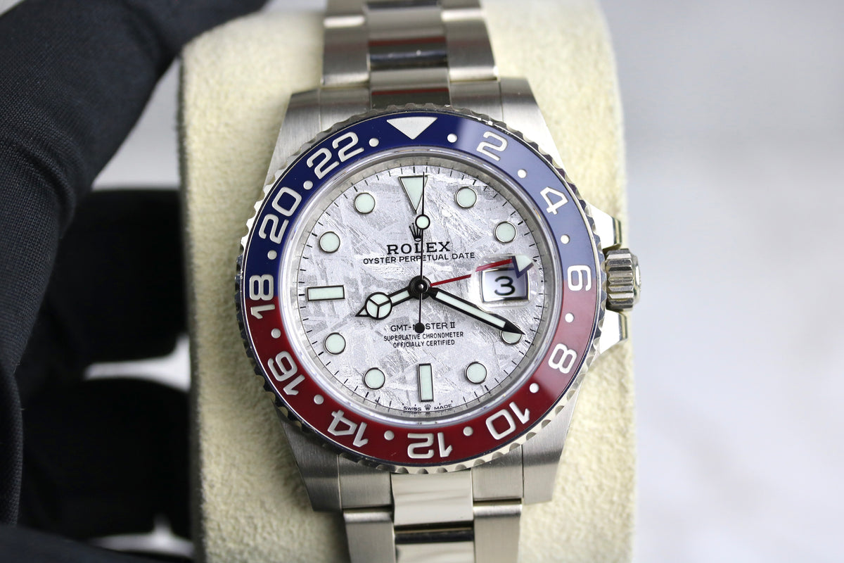 2022 ROLEX 126719BLRO 18K White Gold GMT-MASTER II Meteorite Dial with Box & Papers