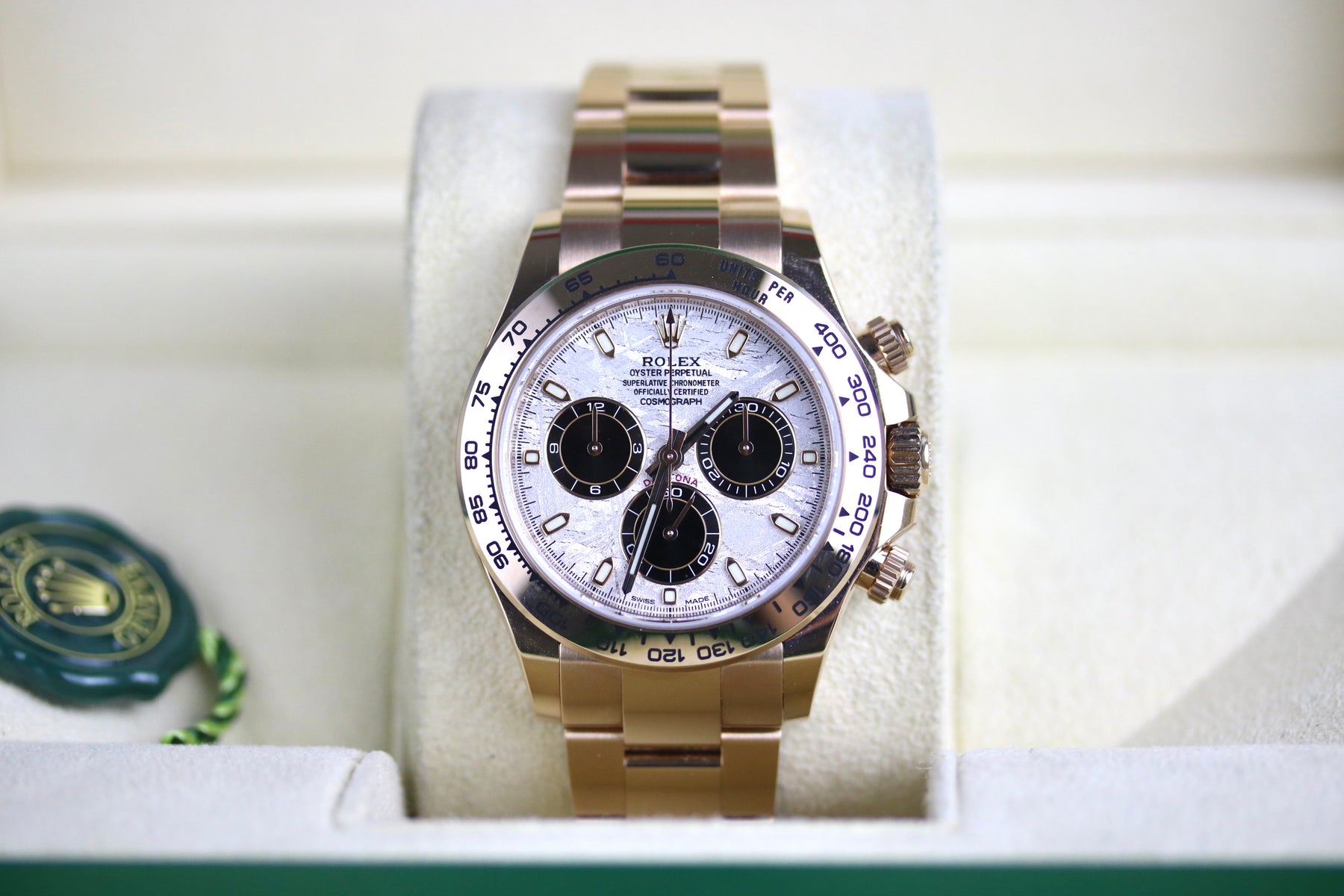 Partial Sticker 2023 ROLEX 116505 Daytona 18K Rose Gold Meteorite Dial with Box & Papers