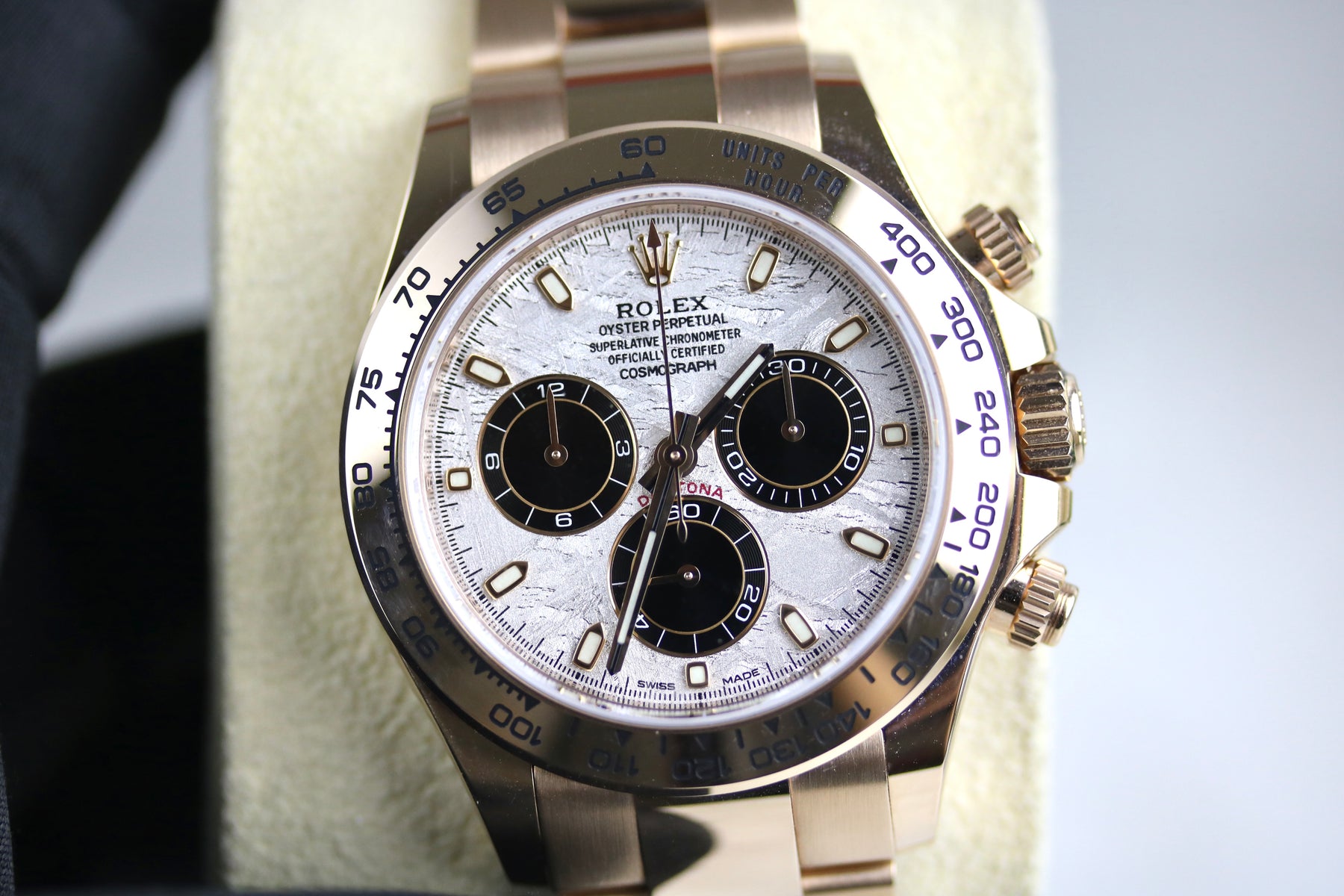 Partial Sticker 2023 ROLEX 116505 Daytona 18K Rose Gold Meteorite Dial with Box & Papers