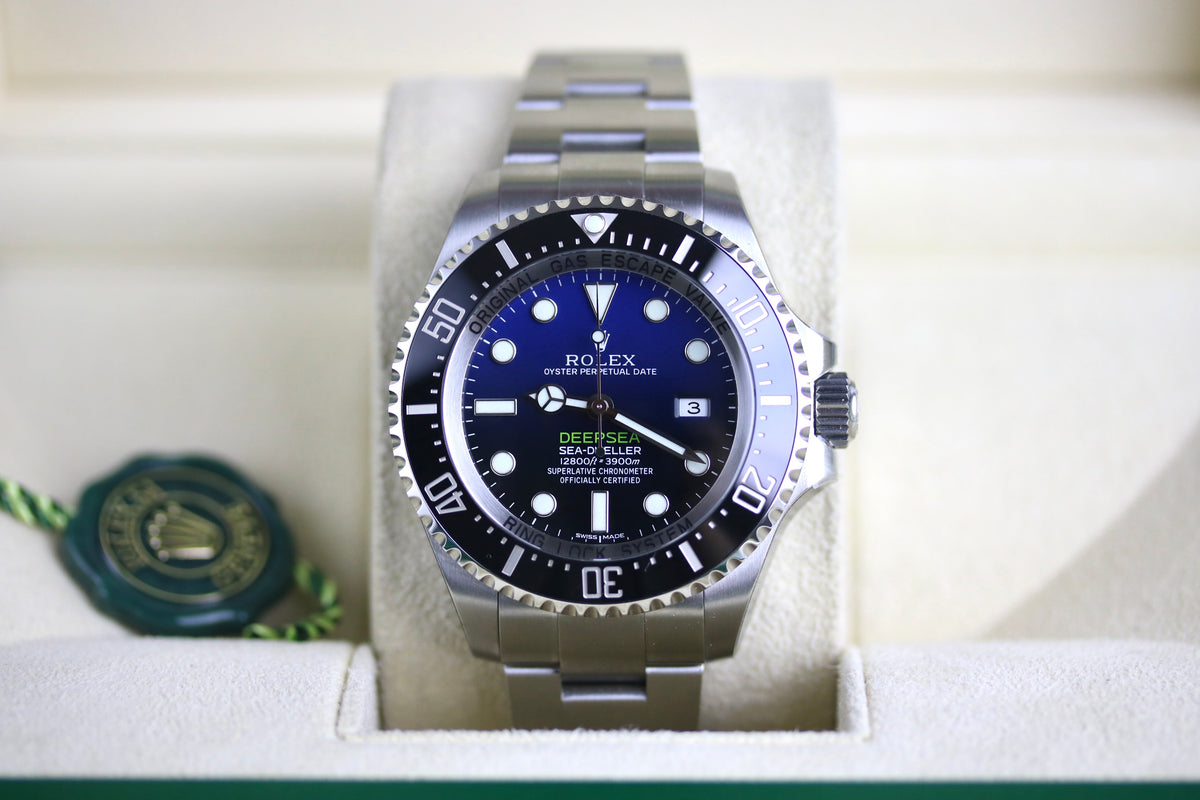 NOS FULL STICKER 2015 ROLEX 116660 Deepsea D-Blue with Box & Papers