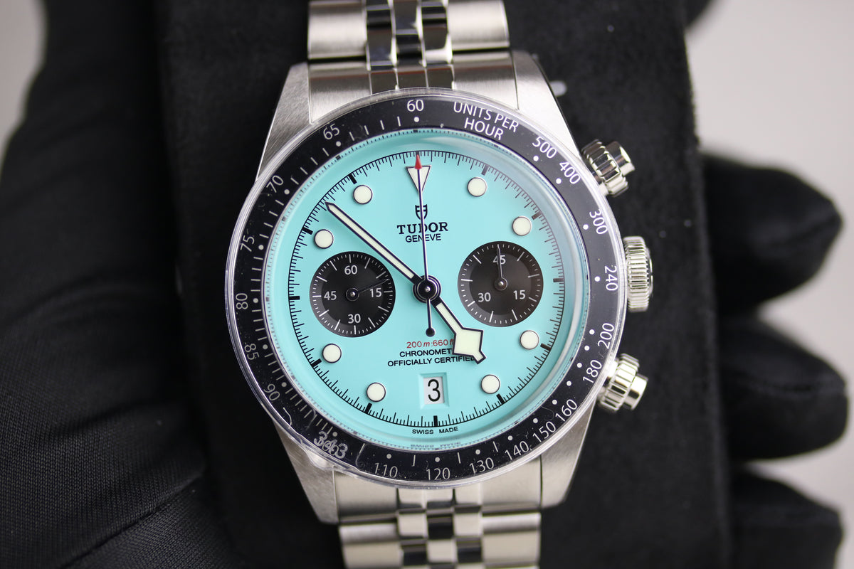 UNWORN 2025 TUDOR M79360N Black Bay Chrono Turquoise Dial with Box & Papers