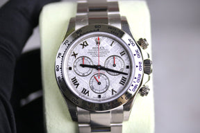 Full Sticker 2009 ROLEX 116509 Daytona 18K White Gold Meteorite Dial with Box & Papers