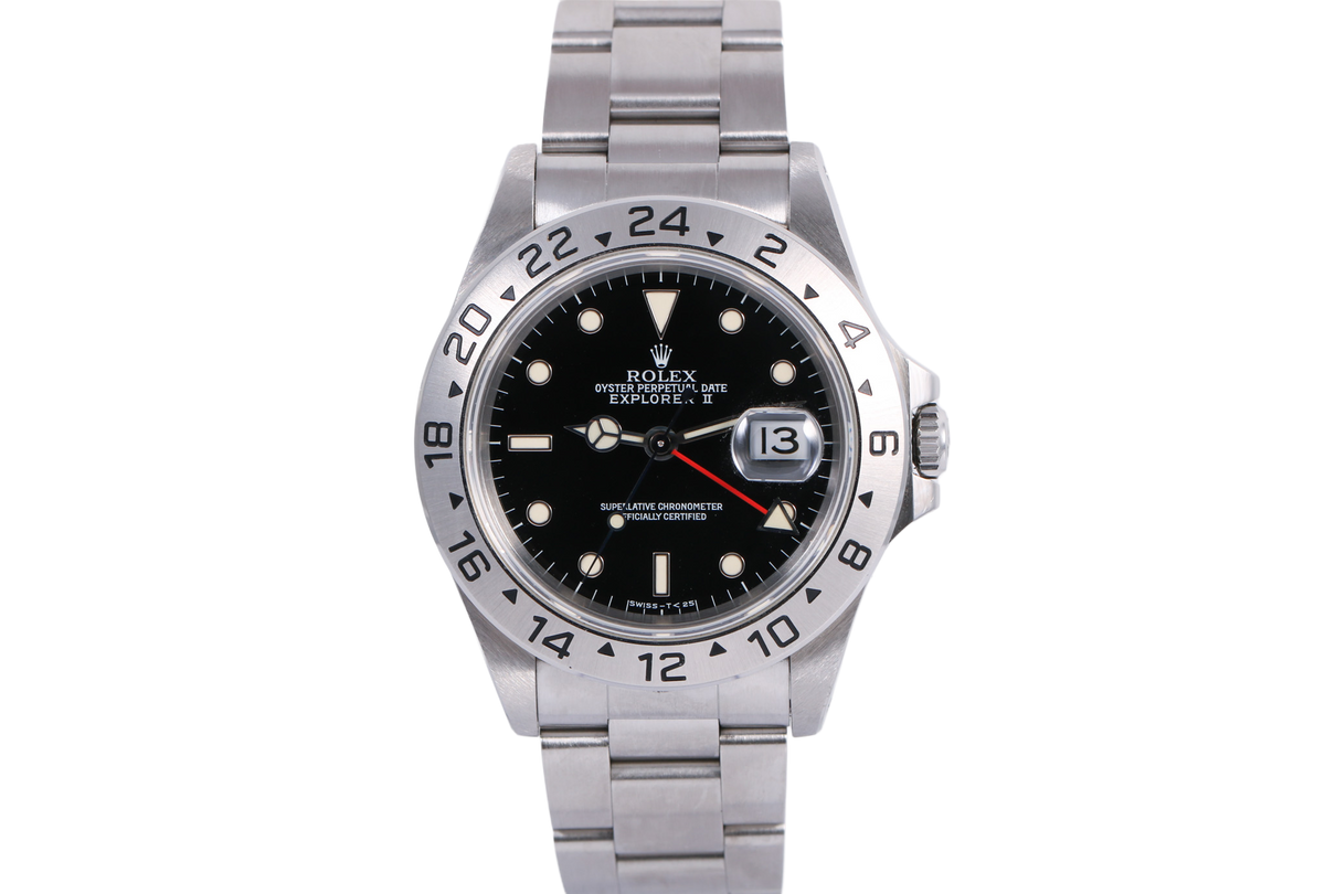 Caseback Stickered 1994 Rolex Explorer II 40mm Patina - 16570 (Black)