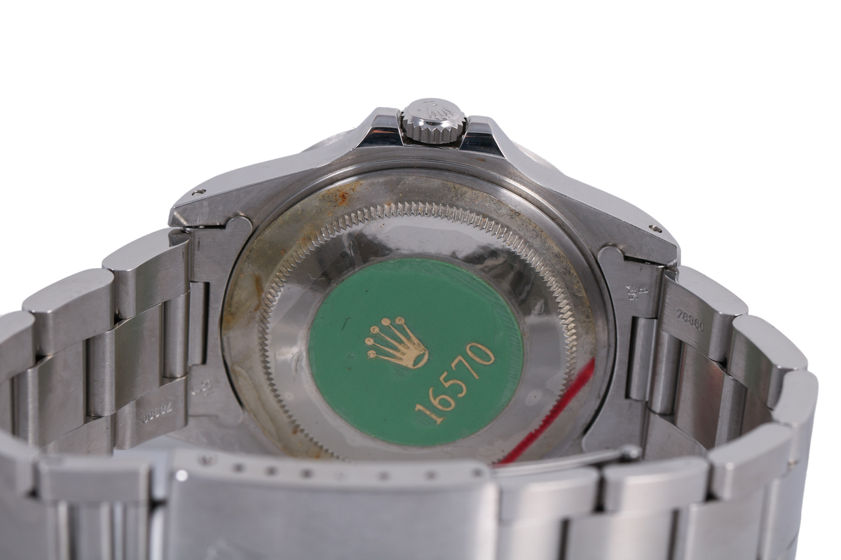Caseback Stickered 1994 Rolex Explorer II 40mm Patina - 16570 (Black)
