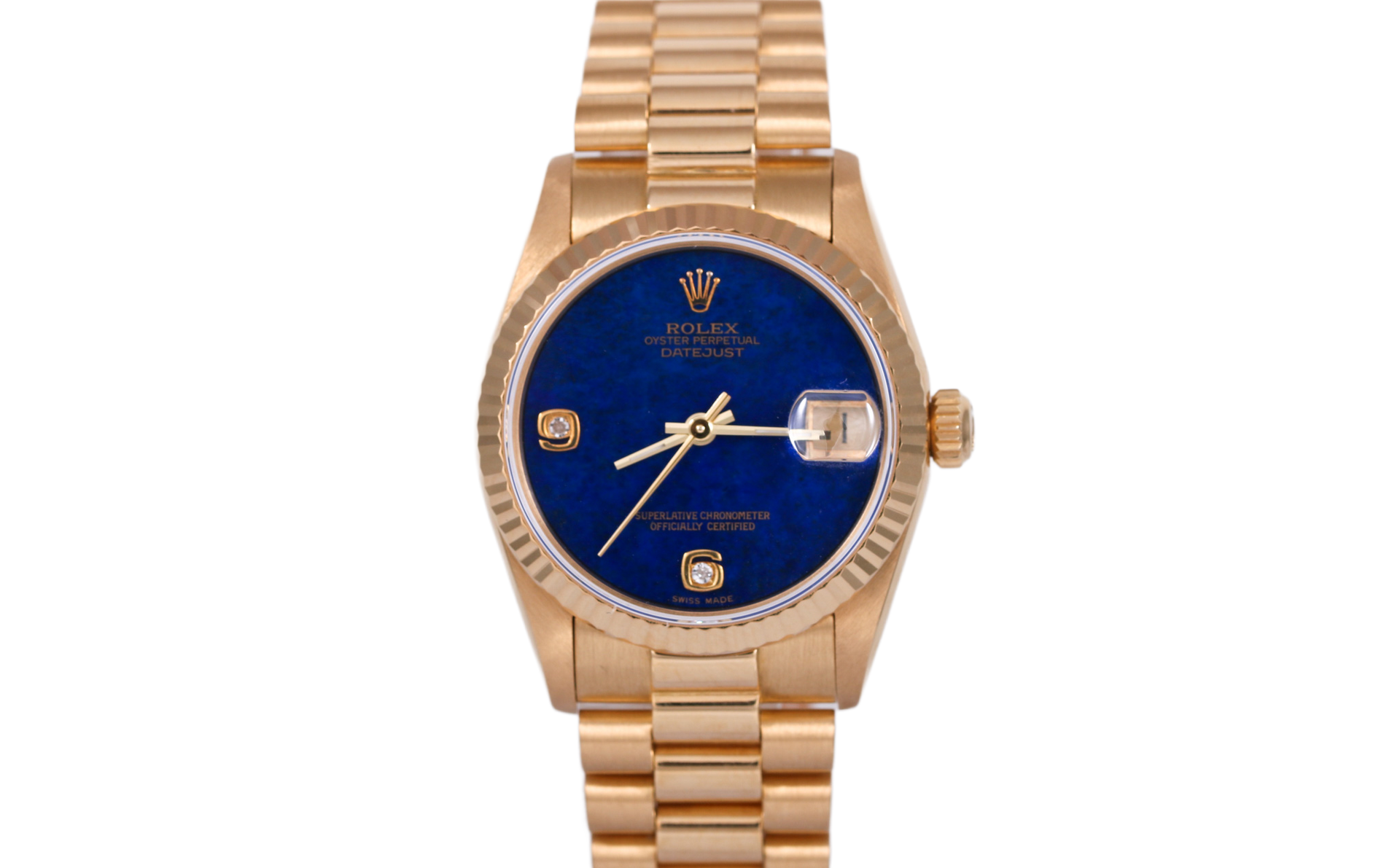 1986 Rolex Datejust 31mm 18K Yellow Gold - 68278 (Factory Lapis Lazuli
