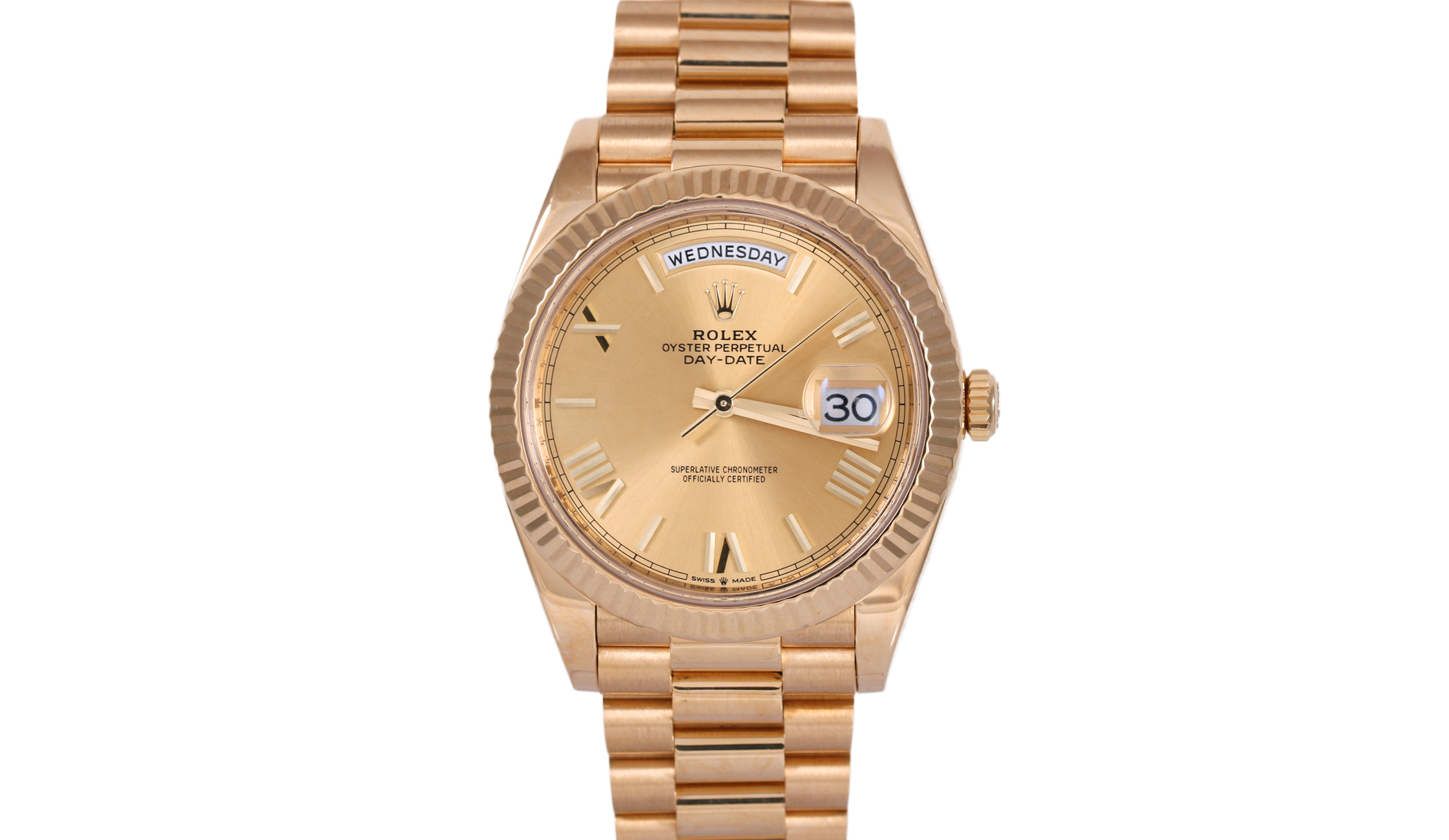 2022 Rolex Day-Date 40mm - 228238 (Champagne Roman)