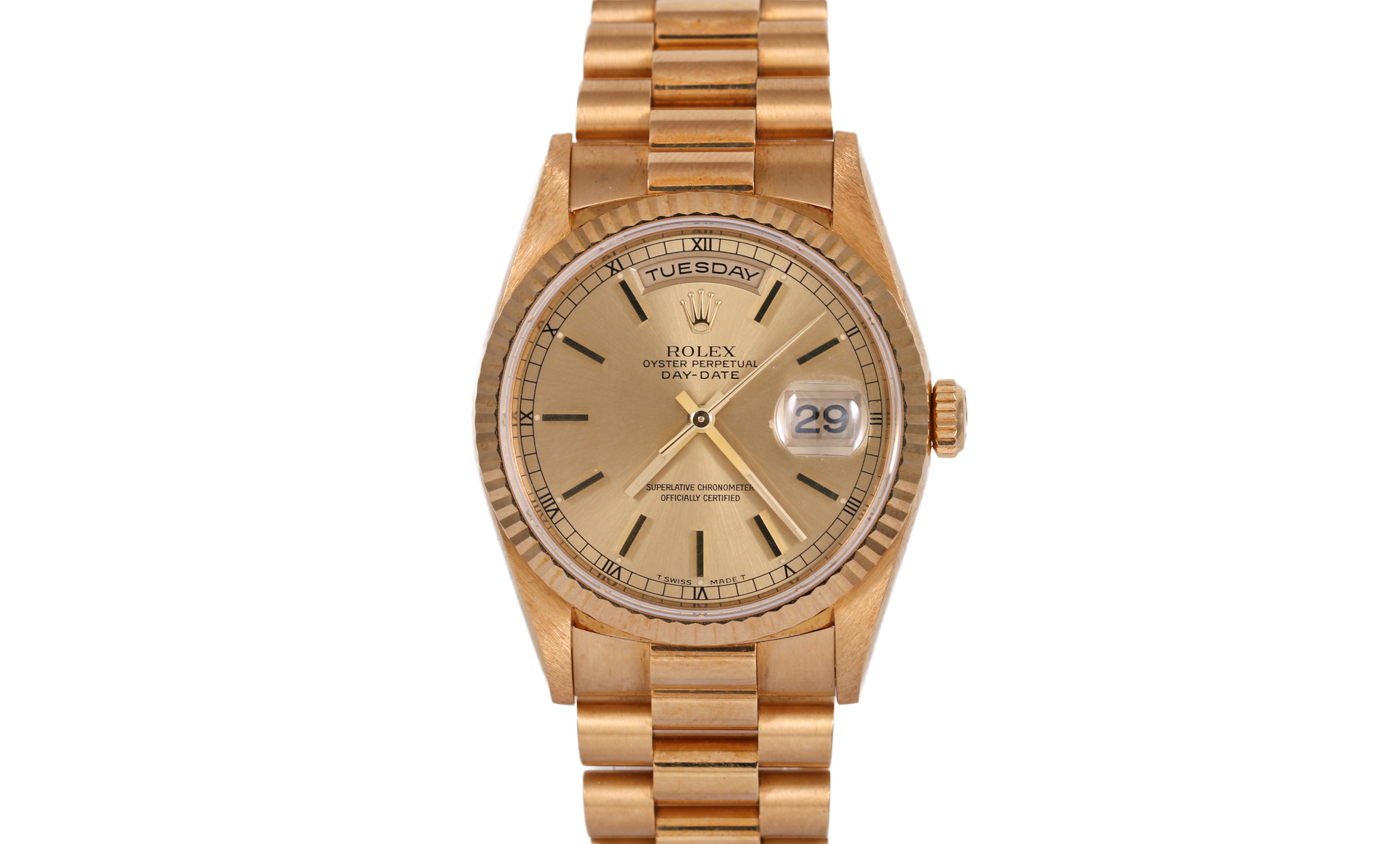 UNPOLISHED 1995 Rolex Daydate 36mm - 18238 (Caseback Sticker)