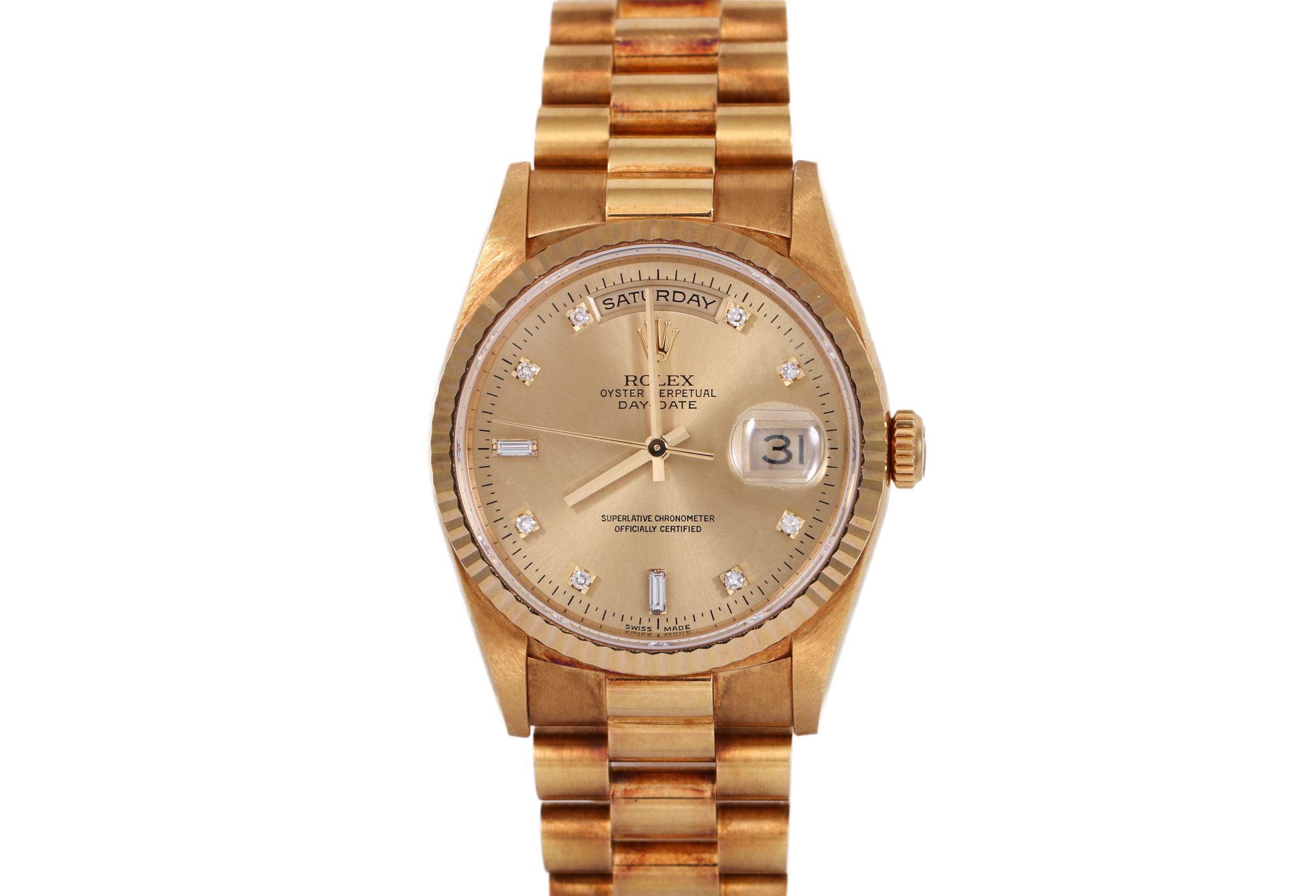 UNPOLISHED 1995 Rolex Daydate 36mm  - 18238 (Caseback Sticker)