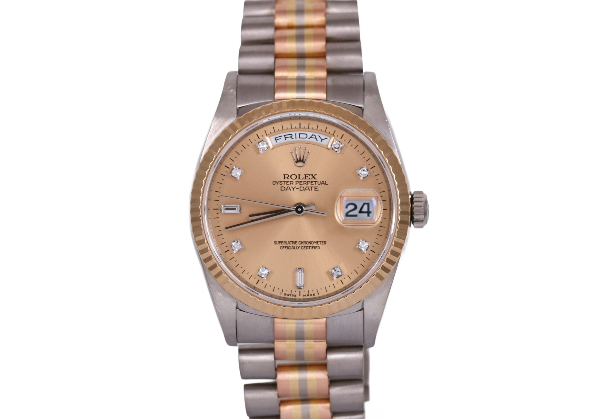 1995 Rolex Day-Date 36mm Tridor - 18239 (Factory Diamond Dial)