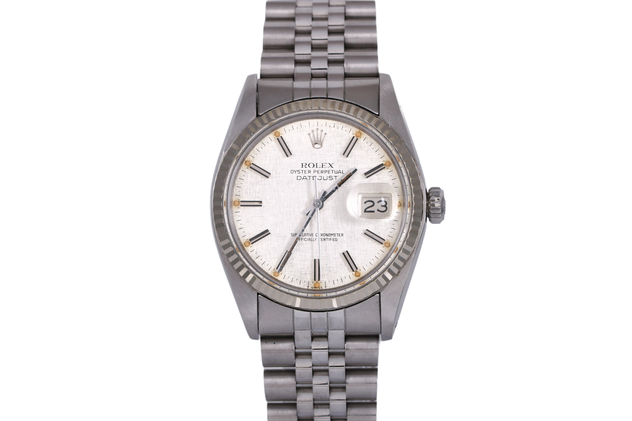 1978 Rolex Datejust 36mm Patina Lume - 16014 (Silver Linen)